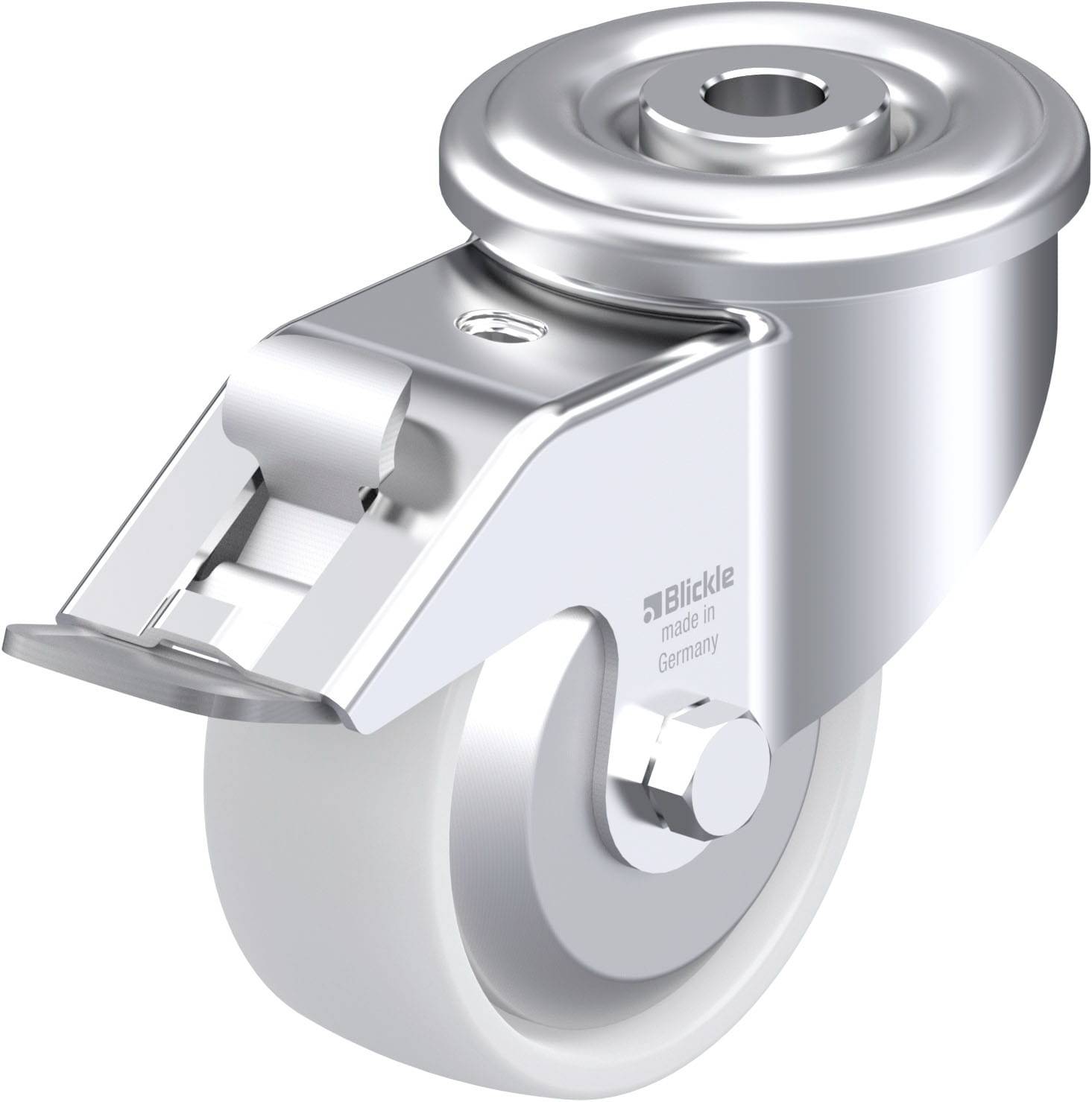 Blickle 749770 LER-PO 80G-FI-FA Acéllemez forgógörgő KerékØ: 80 mm Teherbírás (max.): 150 kg 1 db