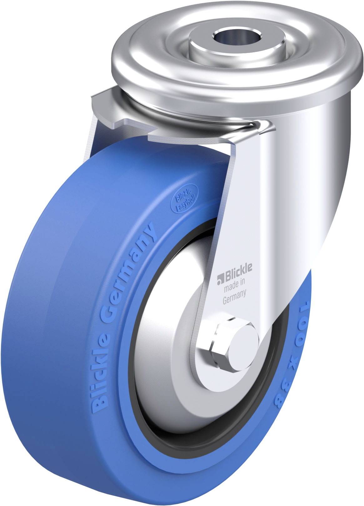 Blickle 941848 LER-POEV 100G-SB-FA Acéllemez forgógörgő KerékØ: 100 mm Teherbírás (max.): 150 kg 1 db