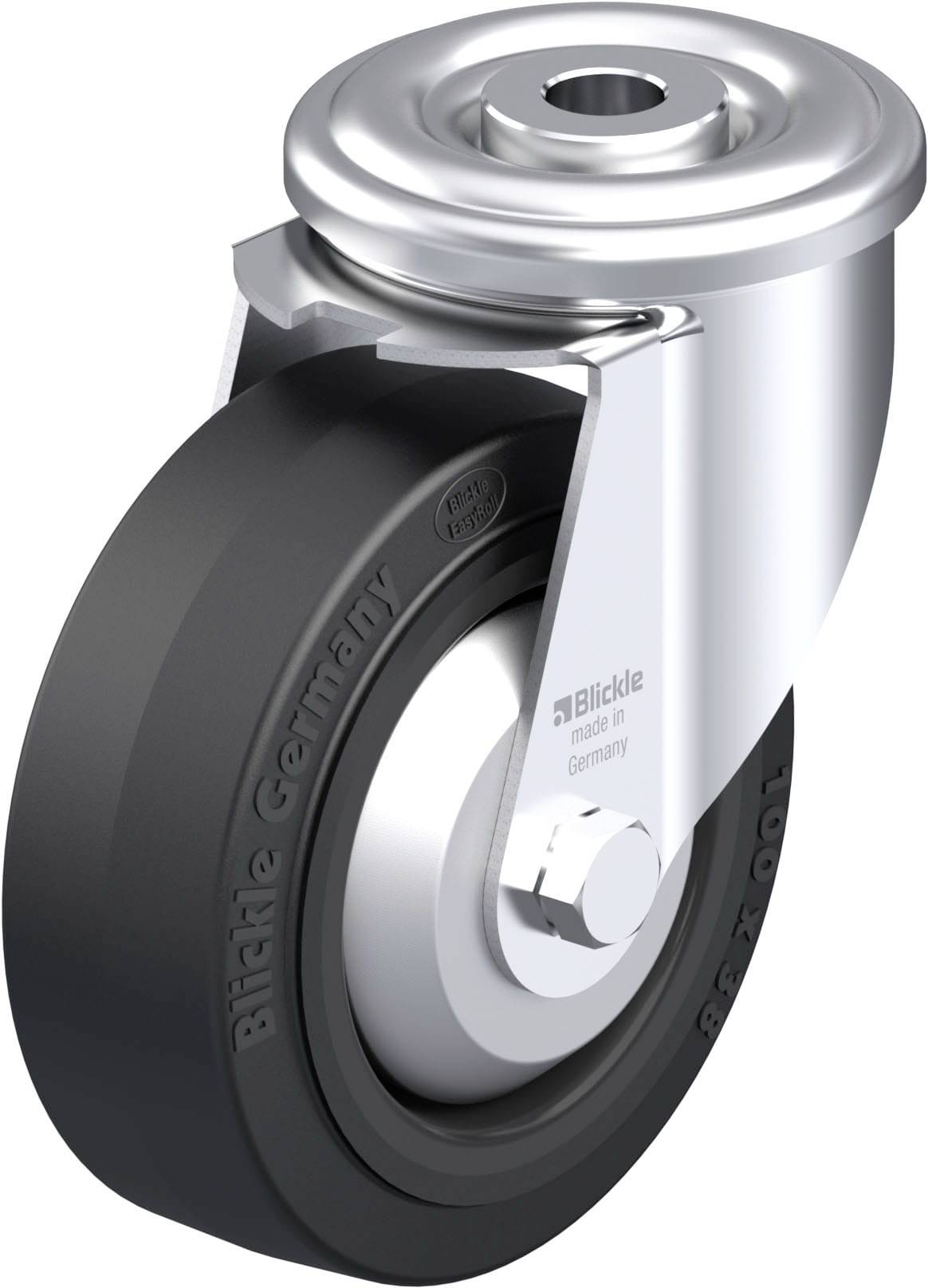 Blickle 941850 LER-POEV 100KA-FA Acéllemez forgógörgő KerékØ: 100 mm Teherbírás (max.): 150 kg 1 db