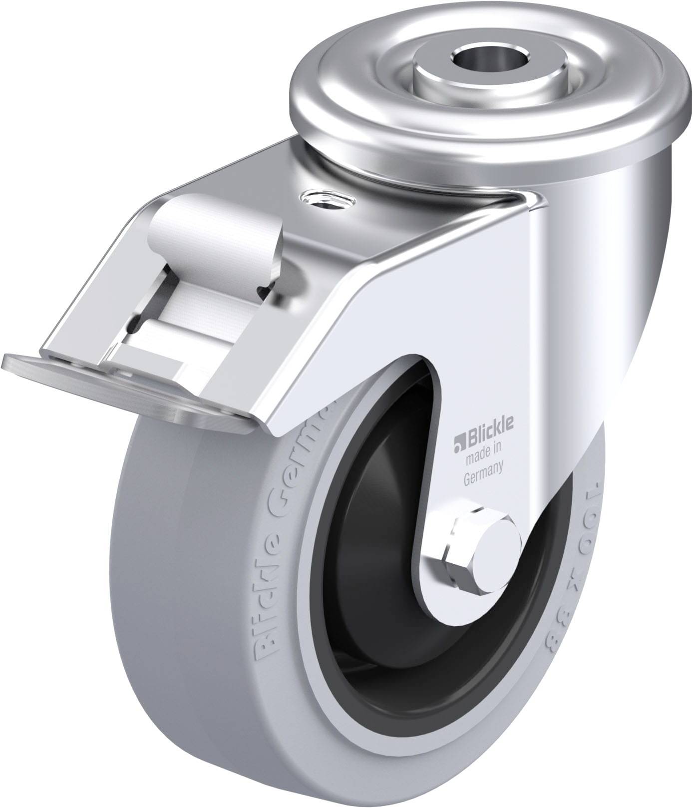 Blickle 626481 LER-POEV 100KA-FI-SG Acéllemez forgógörgő KerékØ: 100 mm Teherbírás (max.): 150 kg 1 db