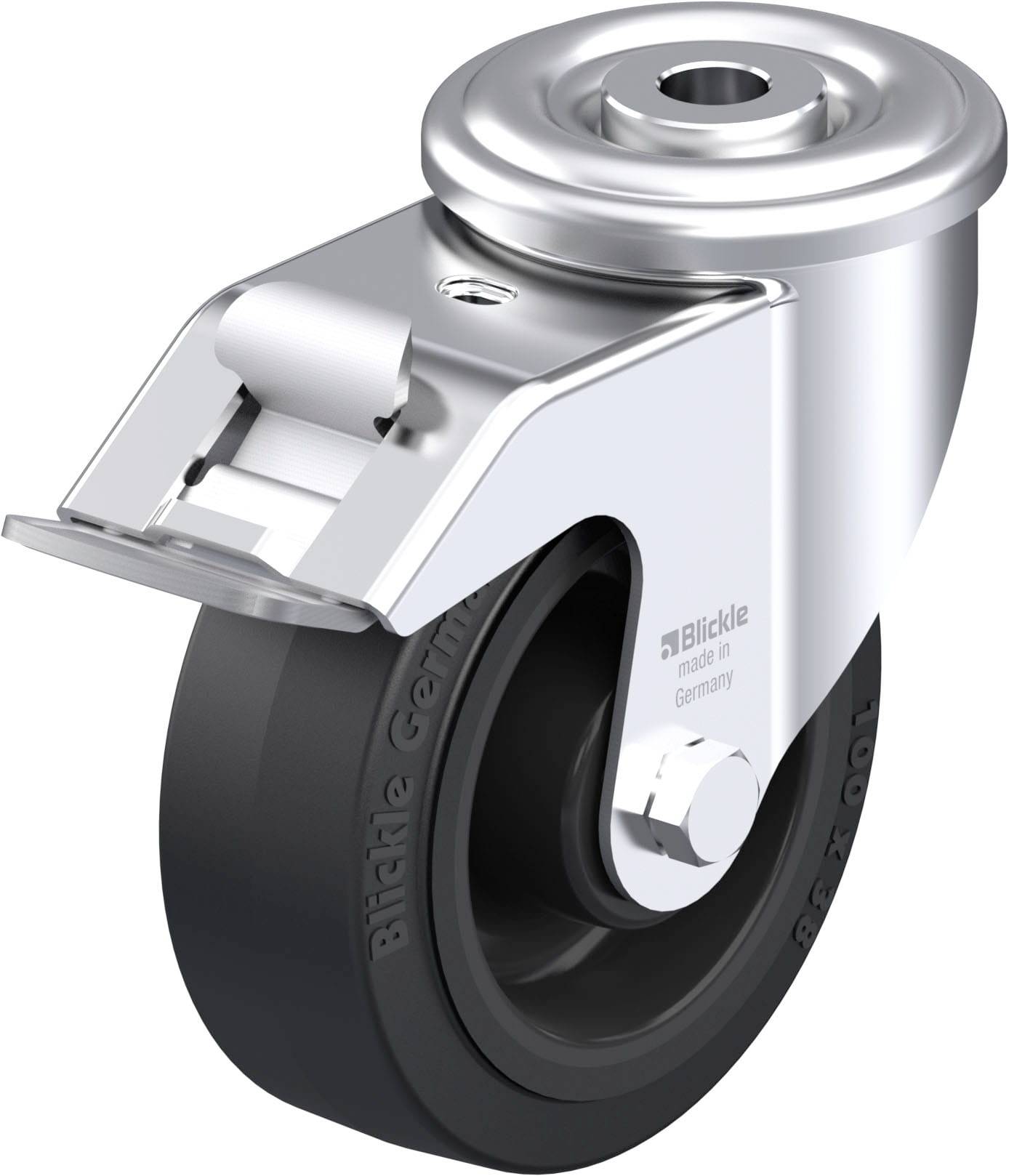 Blickle 741057 LER-POEV 100R-FI Acéllemez forgógörgő KerékØ: 100 mm Teherbírás (max.): 150 kg 1 db