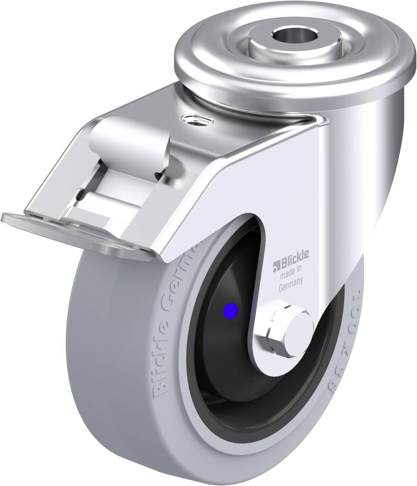 Blickle 945697 LER-POEV 100XKA-FI-SG Acéllemez forgógörgő KerékØ: 100 mm Teherbírás (max.): 150 kg 1 db