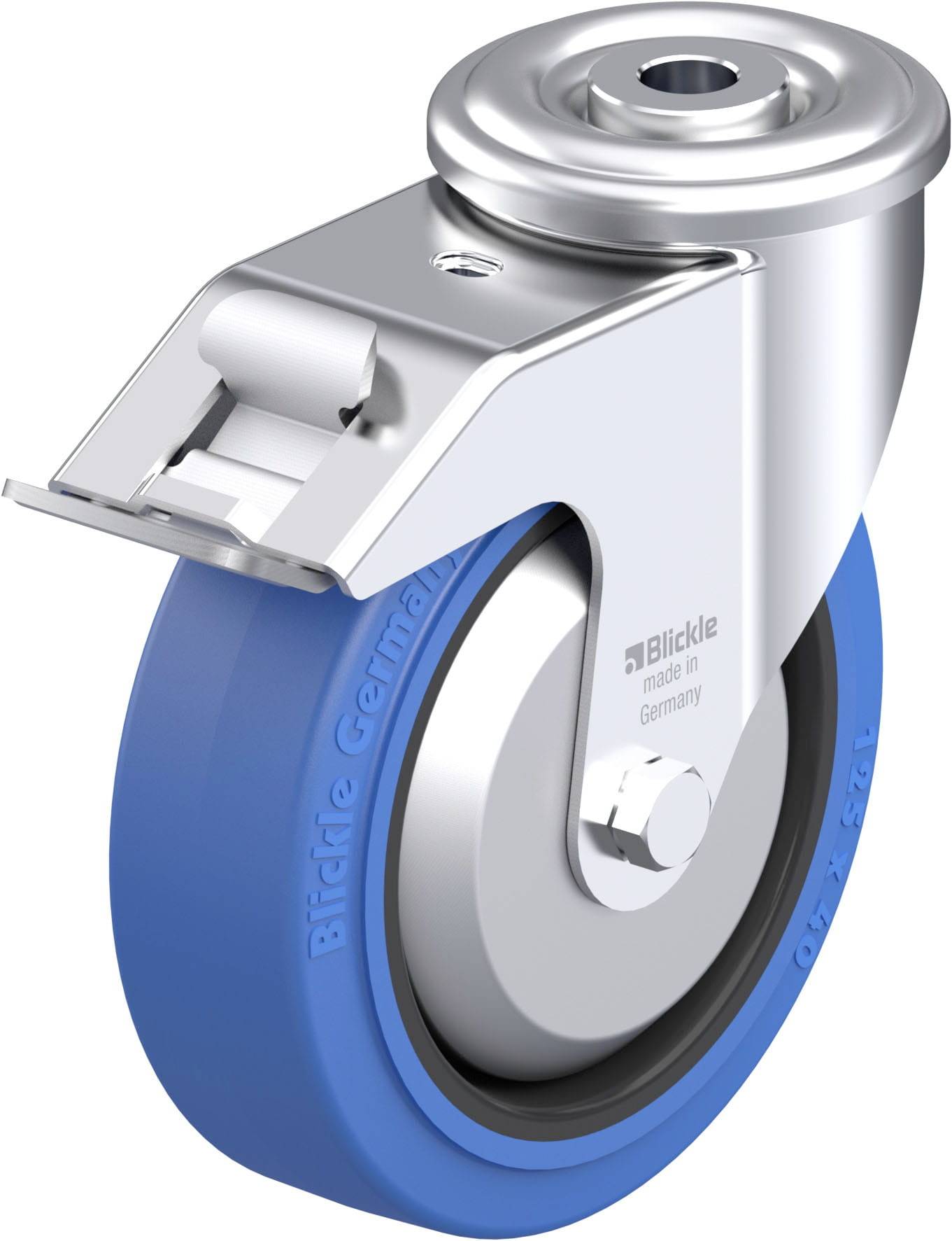 Blickle 941872 LER-POEV 125G-FI-SB-FA Acéllemez forgógörgő KerékØ: 125 mm Teherbírás (max.): 150 kg 1 db