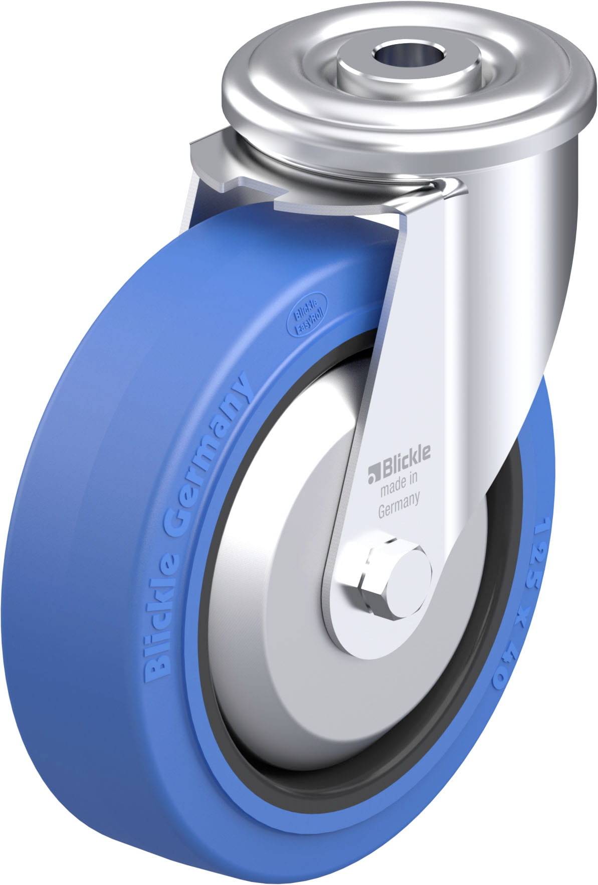 Blickle 941875 LER-POEV 125G-SB-FA Acéllemez forgógörgő KerékØ: 125 mm Teherbírás (max.): 150 kg 1 db
