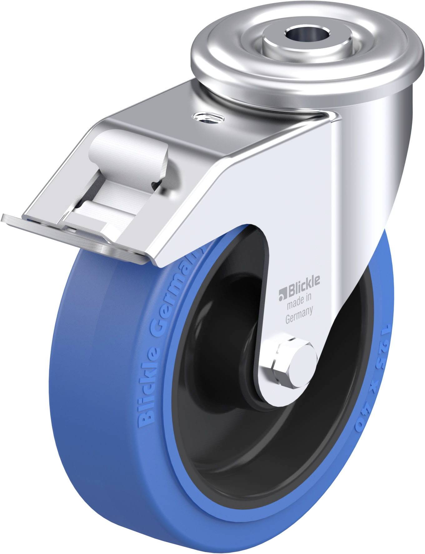 Blickle 941892 LER-POEV 125XR-FI-SB Acéllemez forgógörgő KerékØ: 125 mm Teherbírás (max.): 150 kg 1 db
