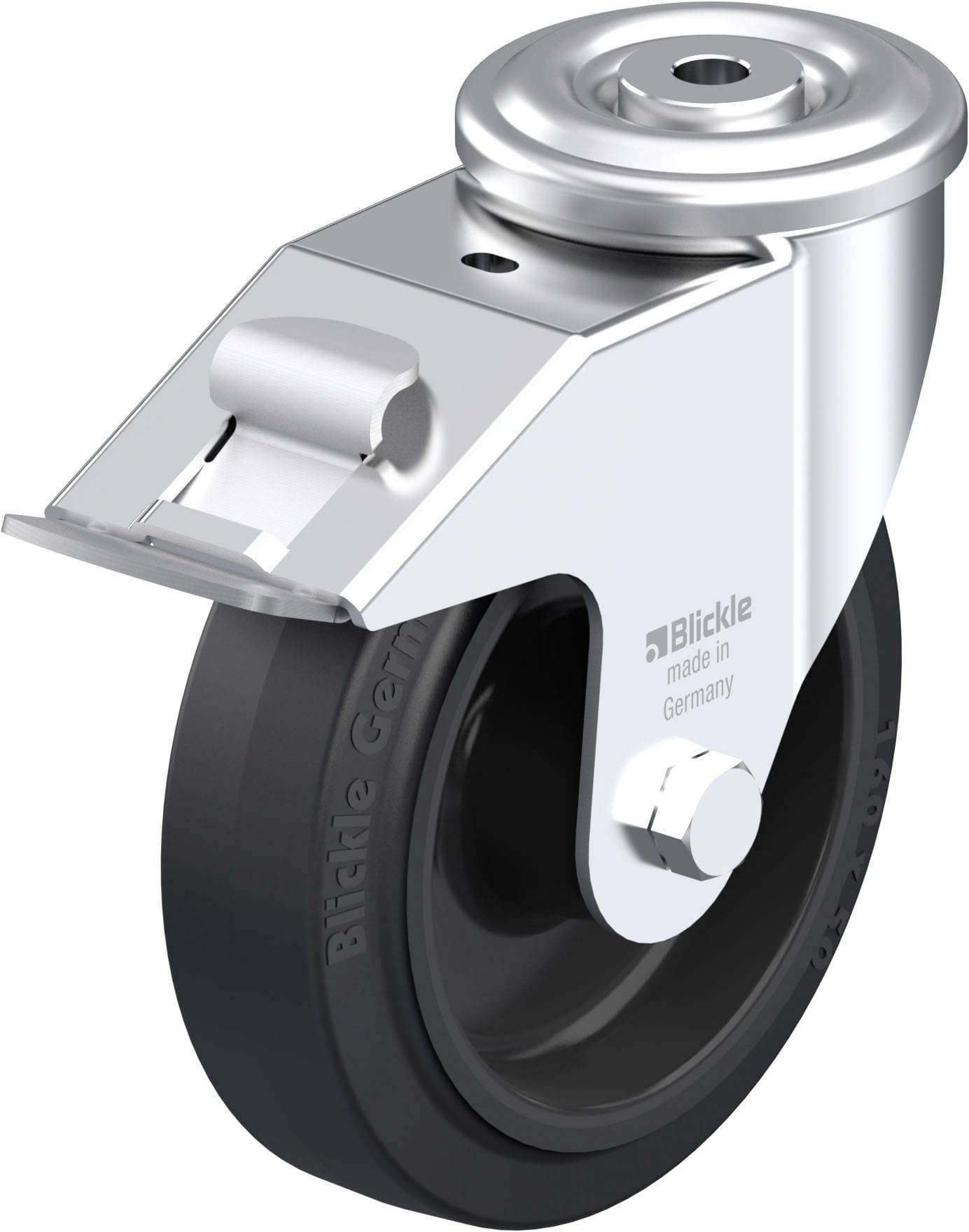 Blickle 941950 LER-POEV 160XR-FI Acéllemez forgógörgő KerékØ: 160 mm Teherbírás (max.): 300 kg 1 db