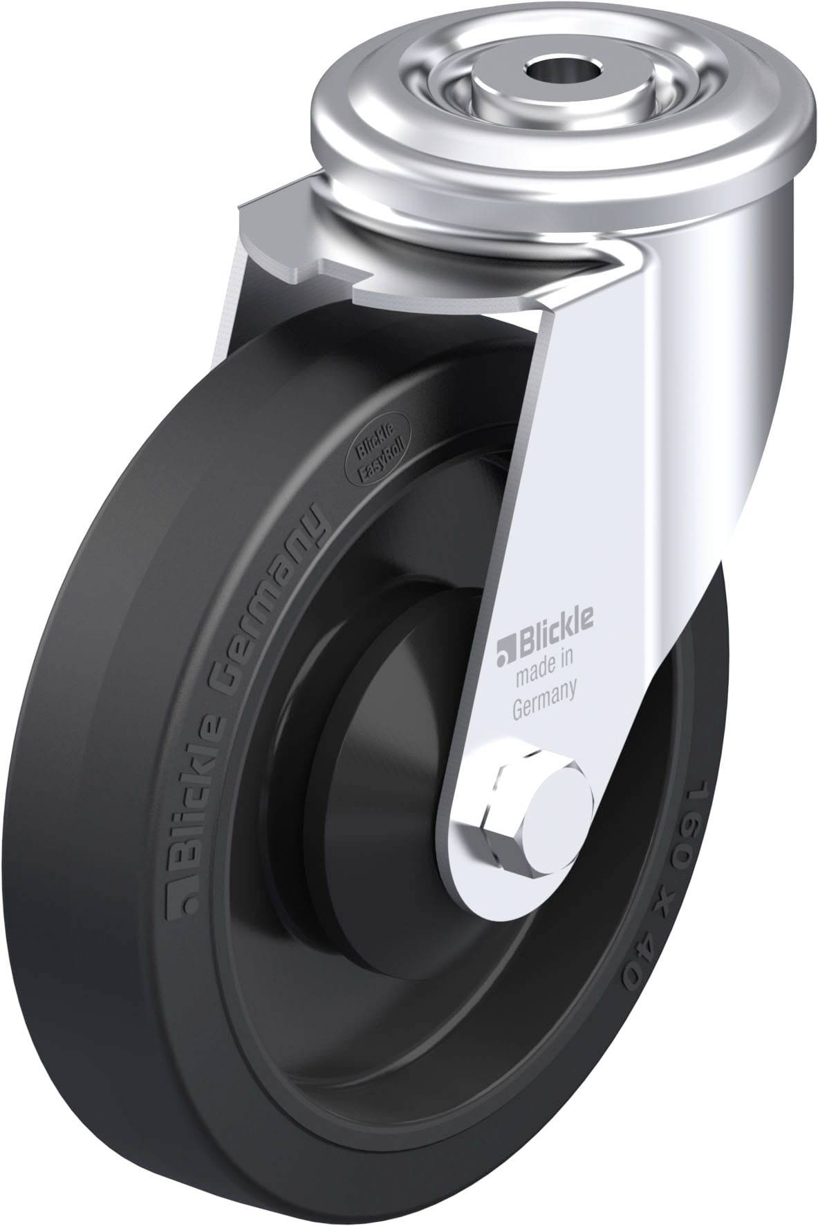 Blickle 924685 LER-POEV 161KA Acéllemez forgógörgő KerékØ: 160 mm Teherbírás (max.): 300 kg 1 db