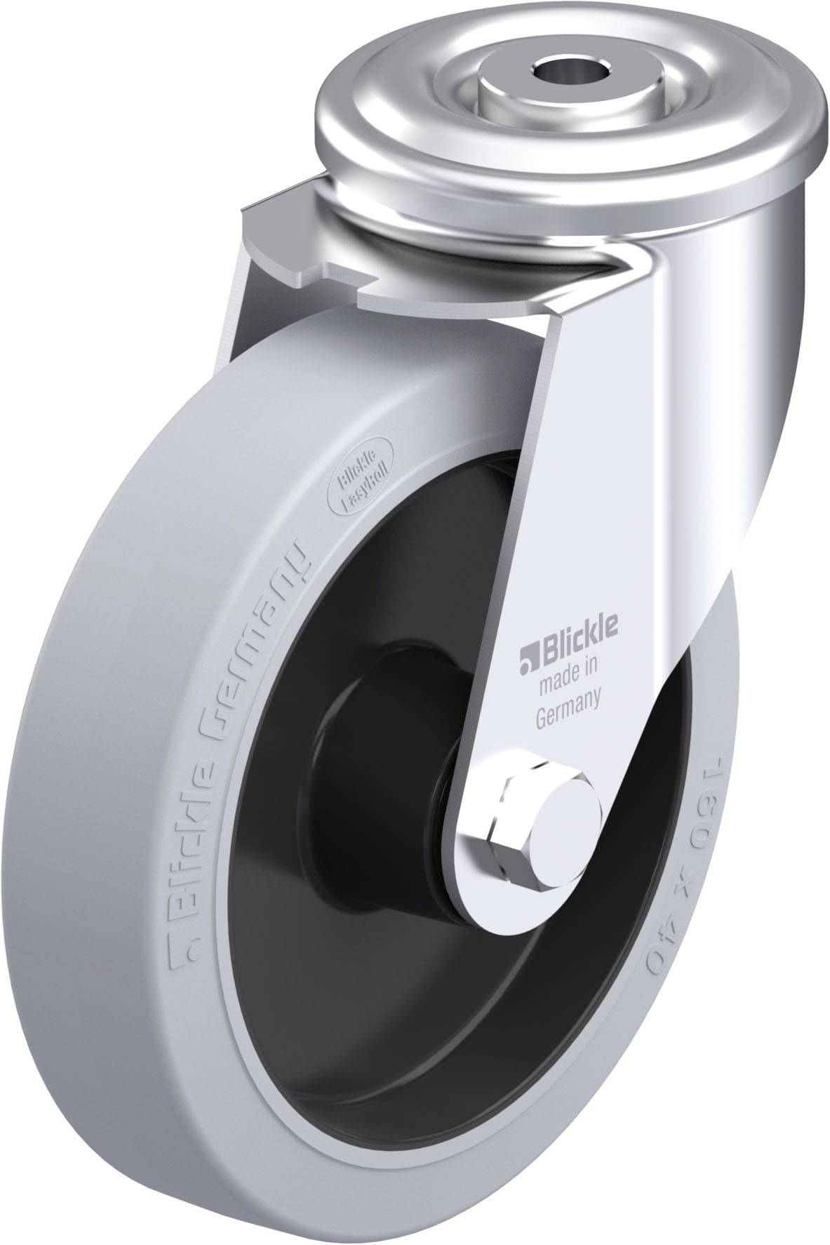 Blickle 879849 LER-POEV 161R-SG Acéllemez forgógörgő KerékØ: 160 mm Teherbírás (max.): 300 kg 1 db