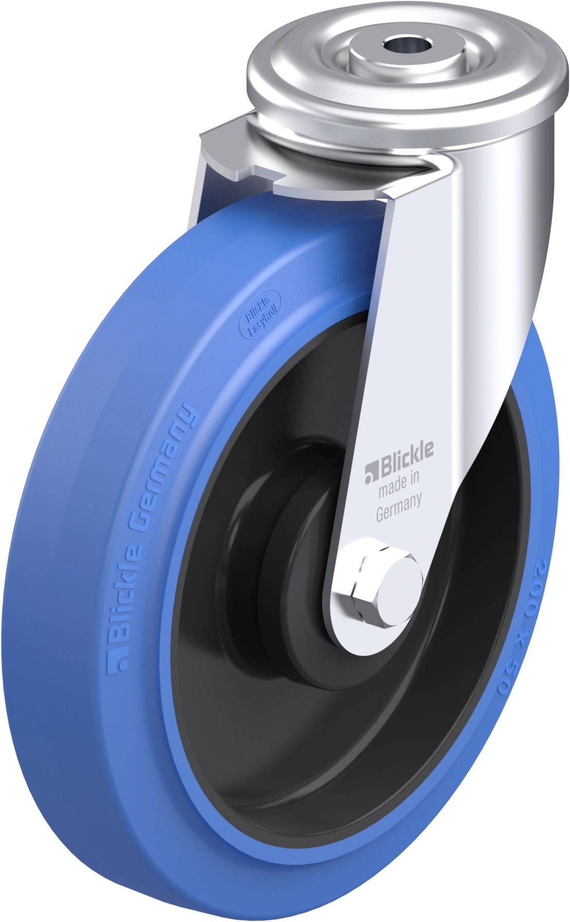 Blickle 912292 LER-POEV 200KA-SB Acéllemez forgógörgő KerékØ: 200 mm Teherbírás (max.): 300 kg 1 db