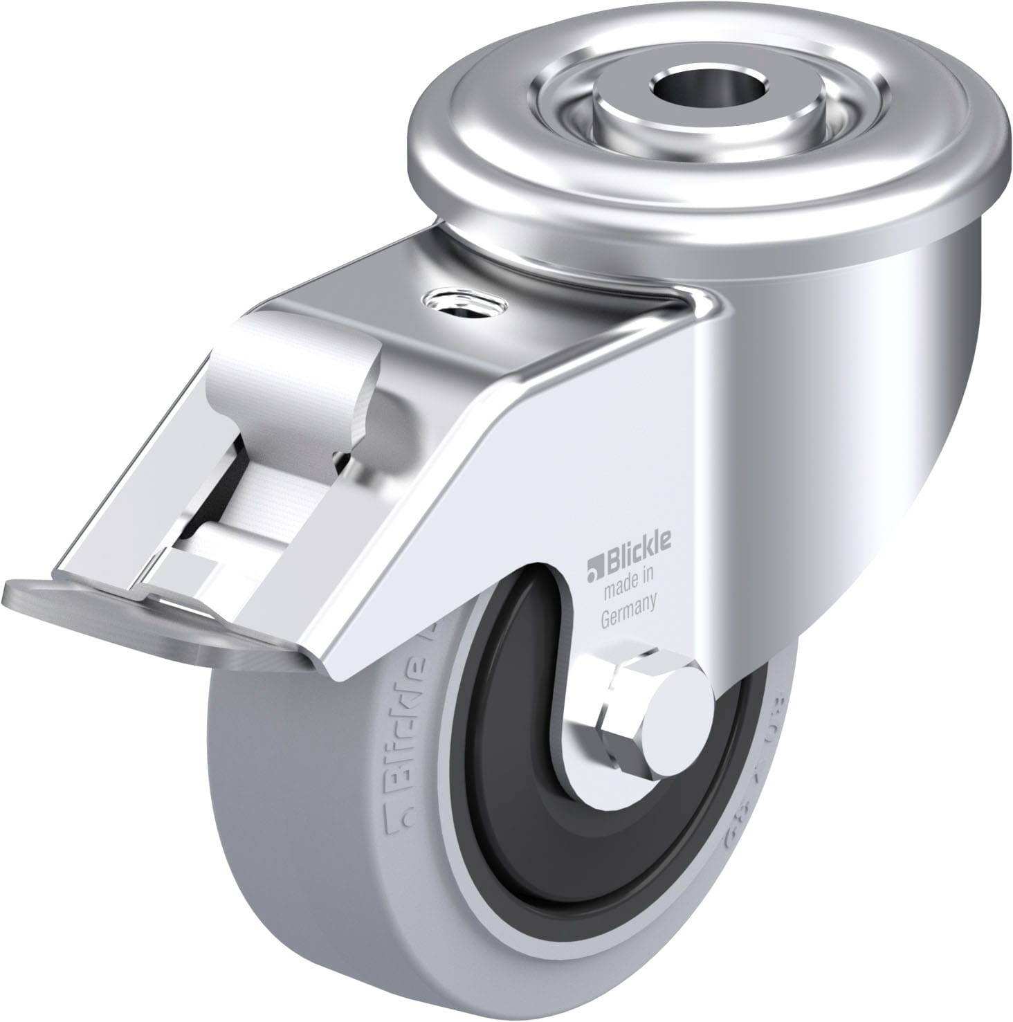 Blickle 906402 LER-POEV 80KF-FI-SG Acéllemez forgógörgő KerékØ: 80 mm Teherbírás (max.): 140 kg 1 db