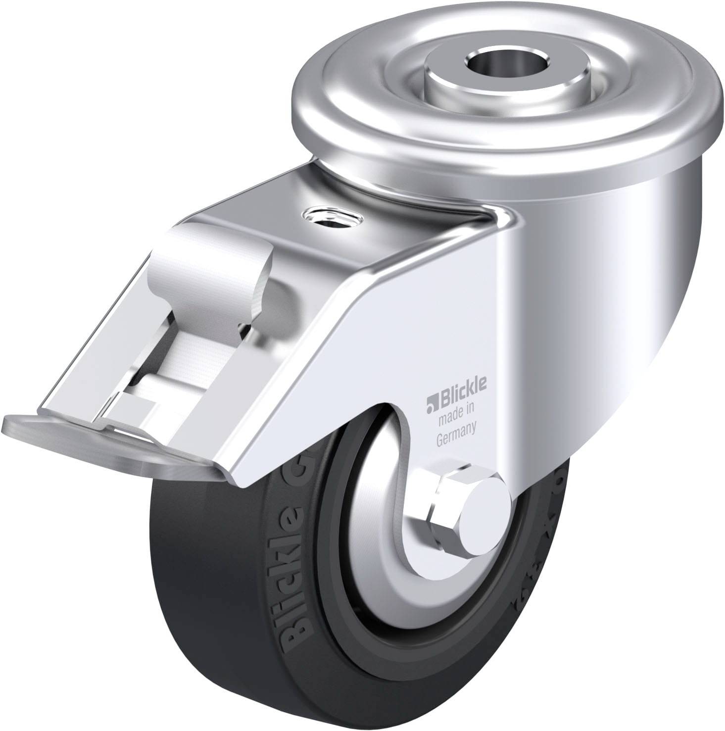 Blickle 942071 LER-POEV 80R-FI-FA Acéllemez forgógörgő KerékØ: 80 mm Teherbírás (max.): 140 kg 1 db