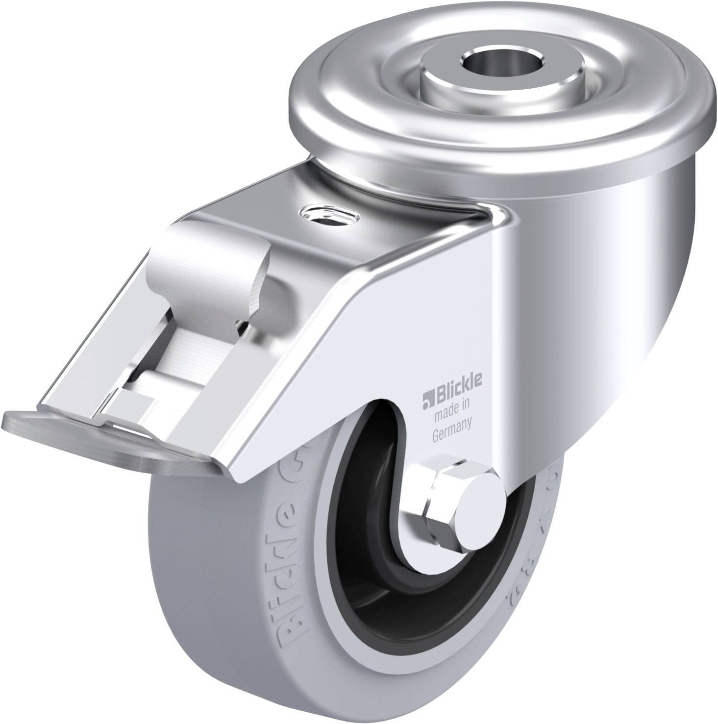 Blickle 684068 LER-POEV 80R-FI-SG Acéllemez forgógörgő KerékØ: 80 mm Teherbírás (max.): 140 kg 1 db