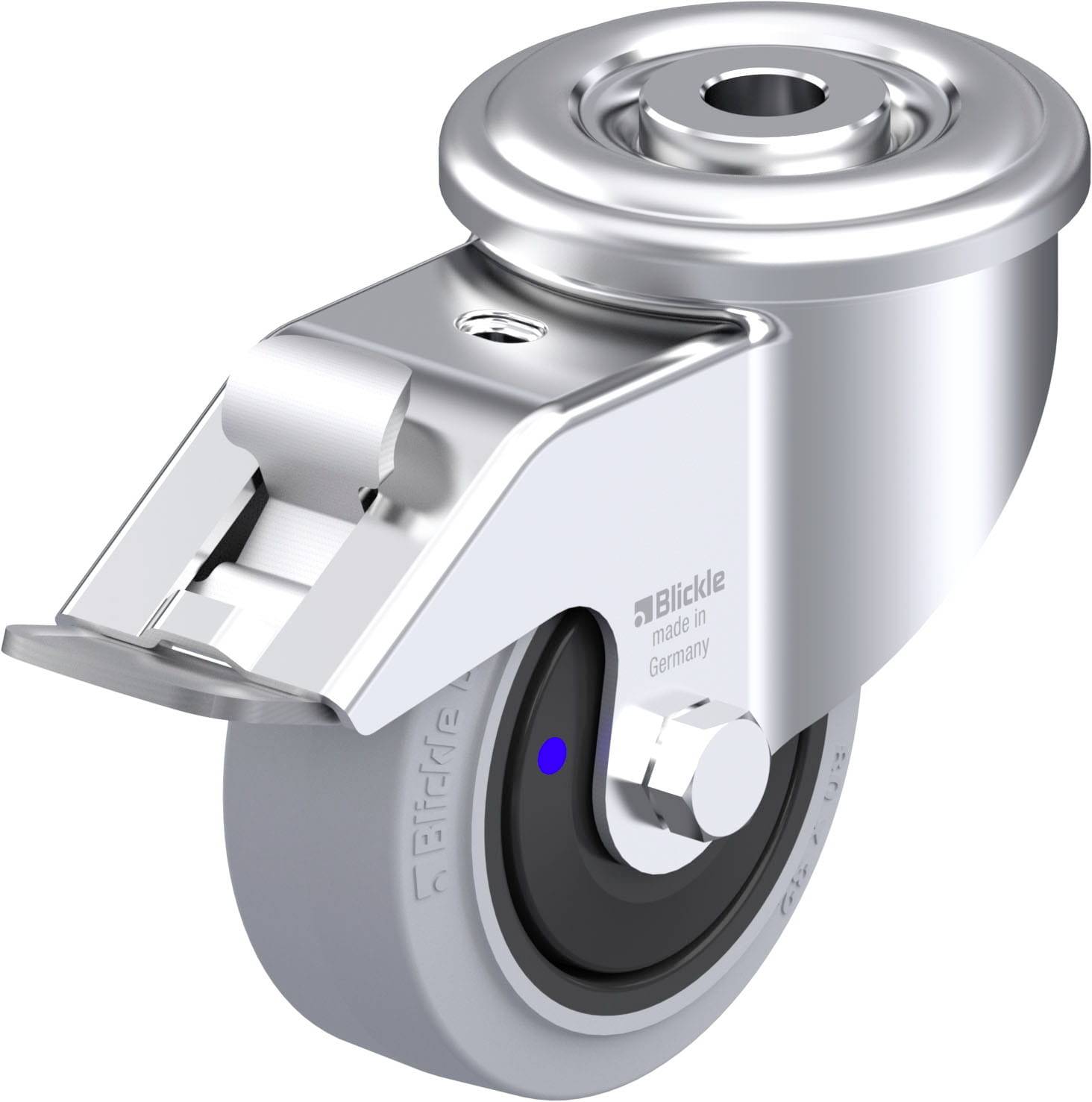 Blickle 945705 LER-POEV 80XK-FI-SG Acéllemez forgógörgő KerékØ: 80 mm Teherbírás (max.): 140 kg 1 db
