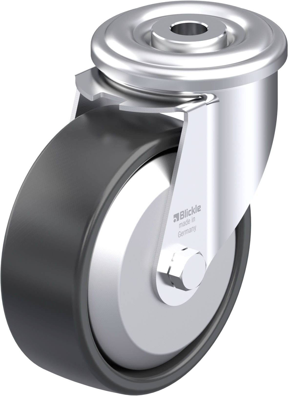 Blickle 953160 LER-PP 100KA-FA Acéllemez forgógörgő KerékØ: 100 mm Teherbírás (max.): 150 kg 1 db