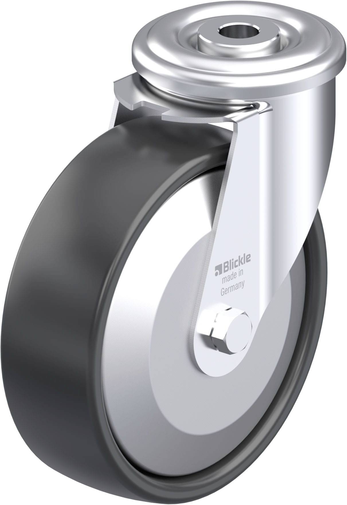 Blickle 627422 LER-PP 125G-FA Acéllemez forgógörgő KerékØ: 125 mm Teherbírás (max.): 150 kg 1 db
