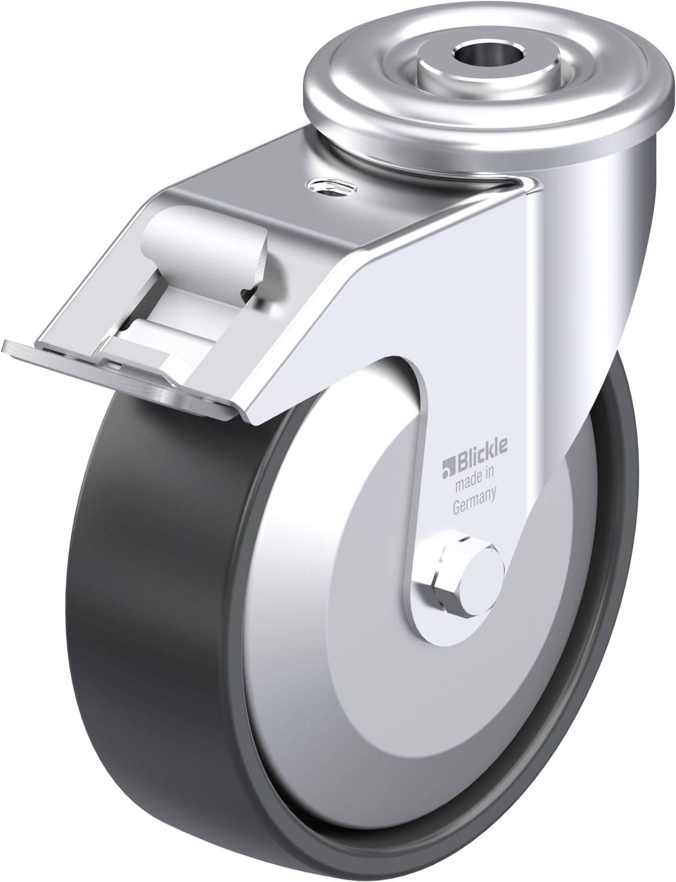 Blickle 952287 LER-PP 125KA-FI-FA Acéllemez forgógörgő KerékØ: 125 mm Teherbírás (max.): 150 kg 1 db