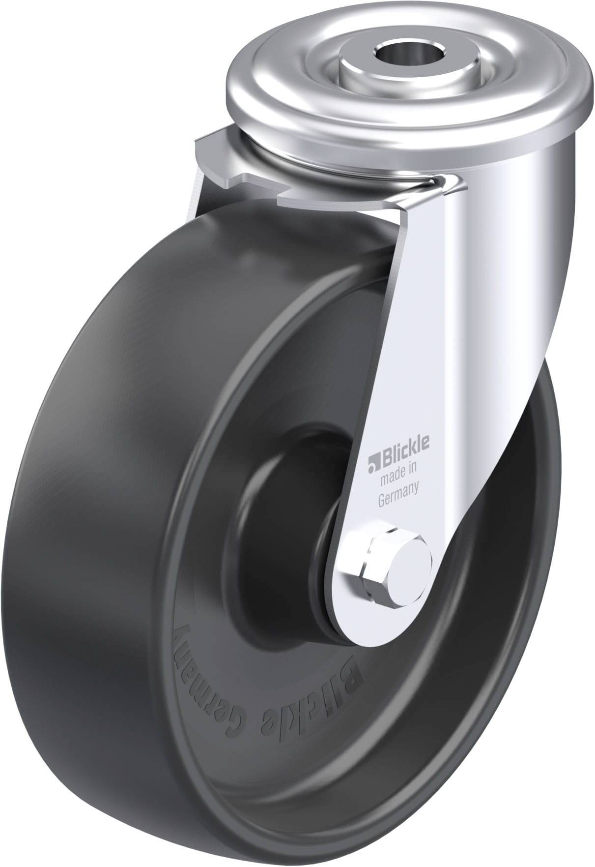 Blickle 621987 LER-PP 125R Acéllemez forgógörgő KerékØ: 125 mm Teherbírás (max.): 150 kg 1 db