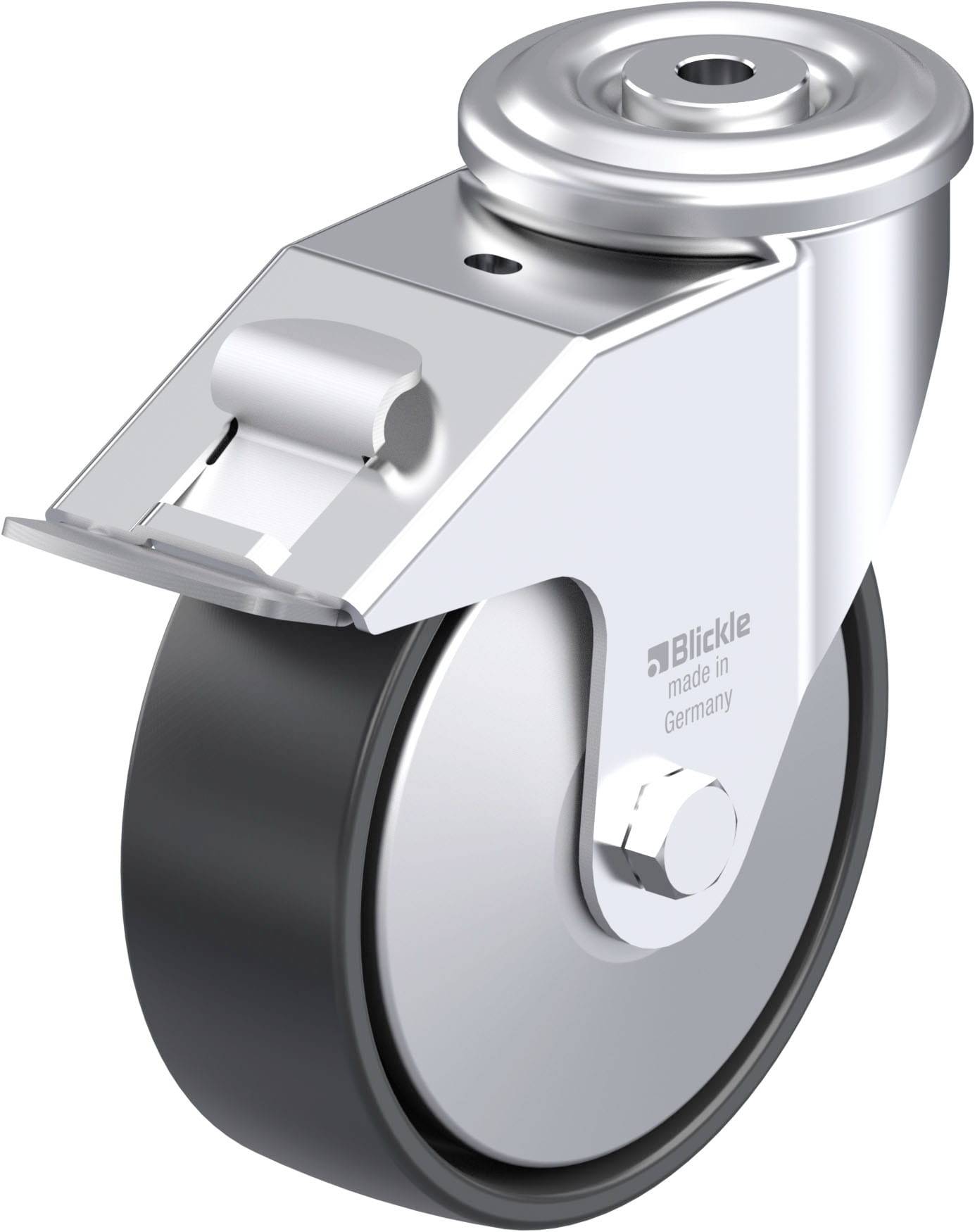 Blickle 451559 LER-PP 150G-FI-FA Acéllemez forgógörgő KerékØ: 150 mm Teherbírás (max.): 300 kg 1 db