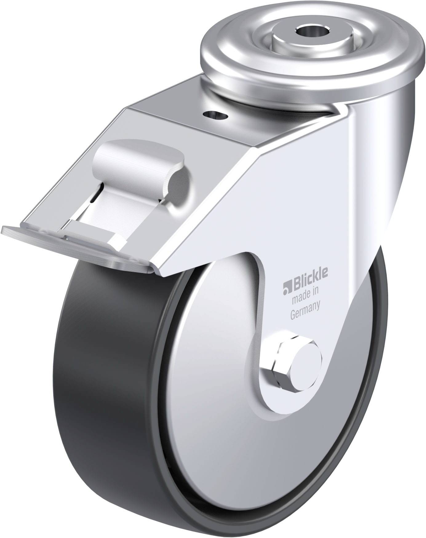 Blickle 951789 LER-PP 150K-FI-EL-FA Acéllemez forgógörgő KerékØ: 150 mm Teherbírás (max.): 300 kg 1 db