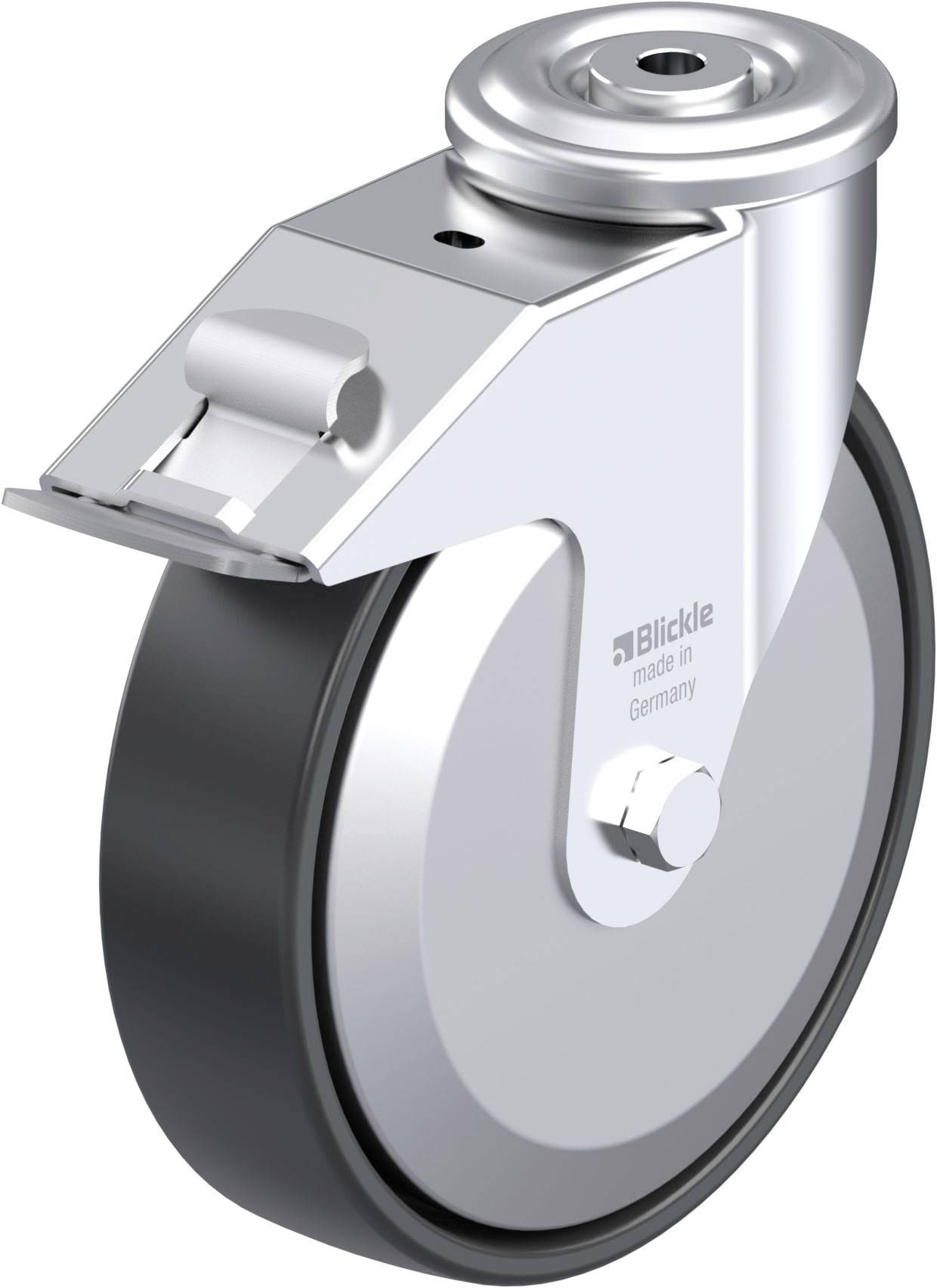 Blickle 952295 LER-PP 200K-FI-FA Acéllemez forgógörgő KerékØ: 200 mm Teherbírás (max.): 300 kg 1 db