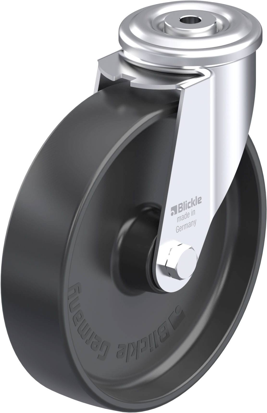 Blickle 668517 LER-PP 200R Acéllemez forgógörgő KerékØ: 200 mm Teherbírás (max.): 300 kg 1 db