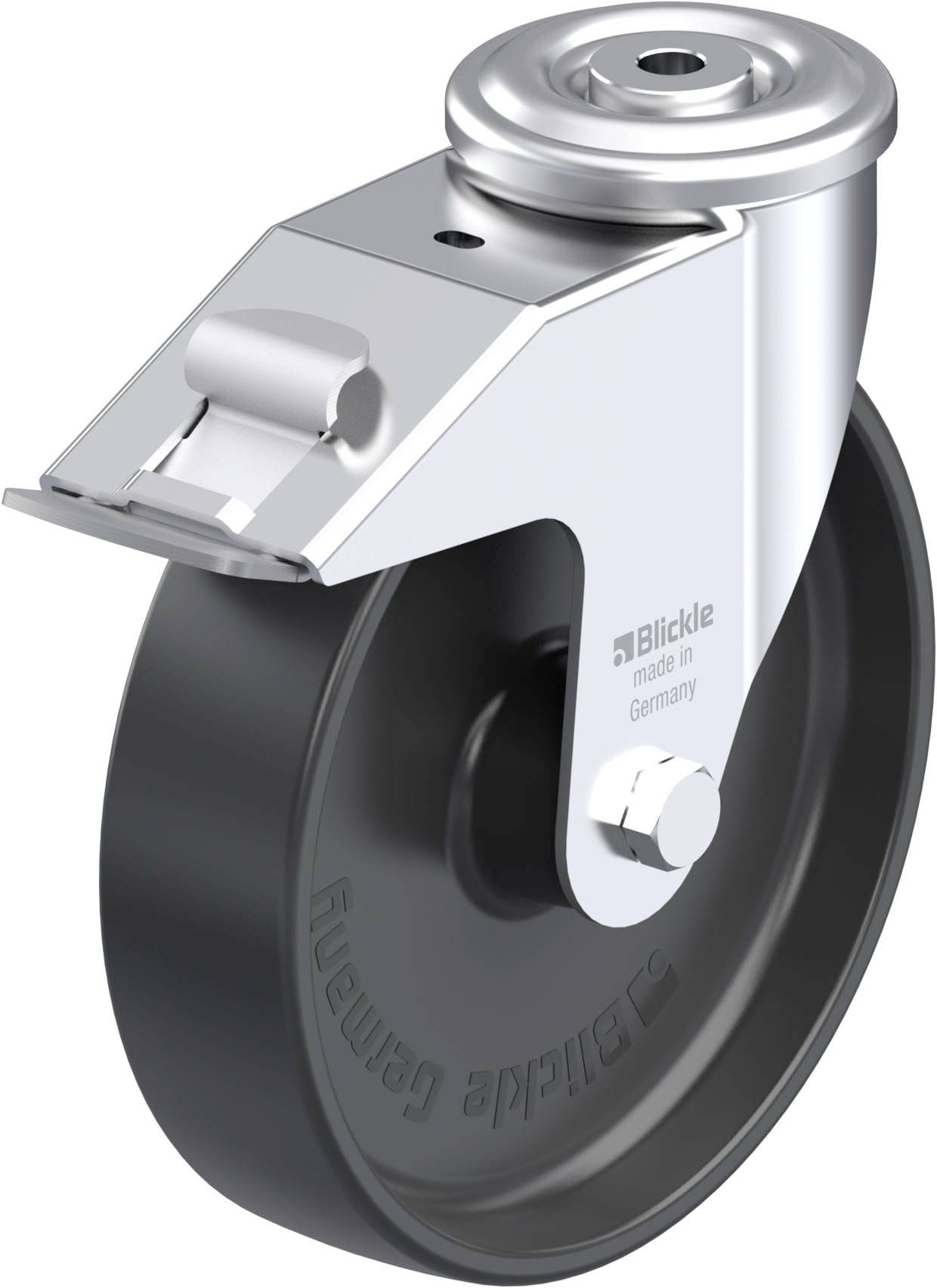 Blickle 738537 LER-PP 200R-FI Acéllemez forgógörgő KerékØ: 200 mm Teherbírás (max.): 300 kg 1 db