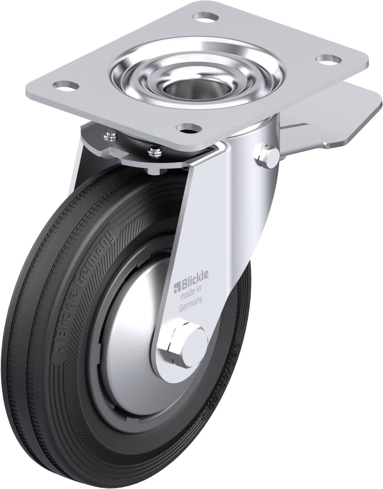 Blickle 749729 LE-VPP 160G-ST-FA Acéllemez forgógörgő KerékØ: 160 mm Teherbírás (max.): 135 kg 1 db