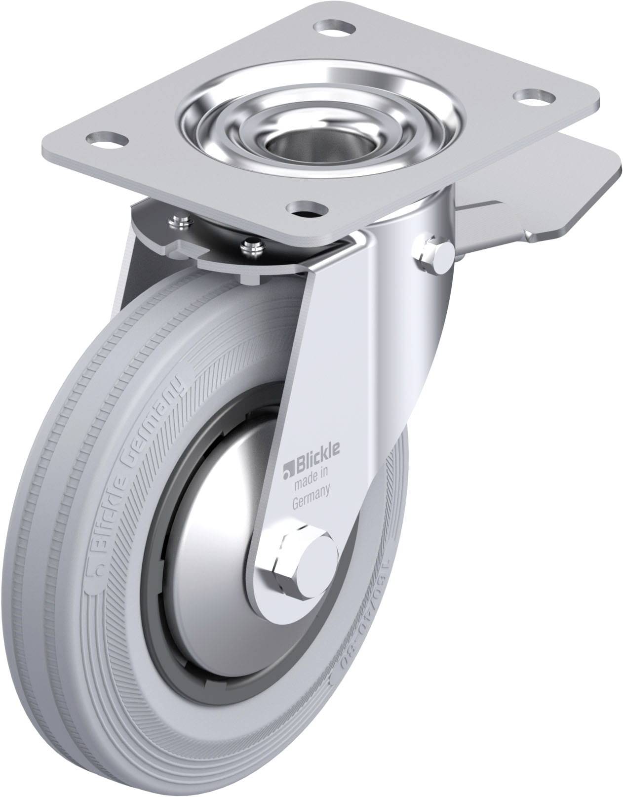 Blickle 749731 LE-VPP 160G-ST-SG-FA Acéllemez forgógörgő KerékØ: 160 mm Teherbírás (max.): 135 kg 1 db