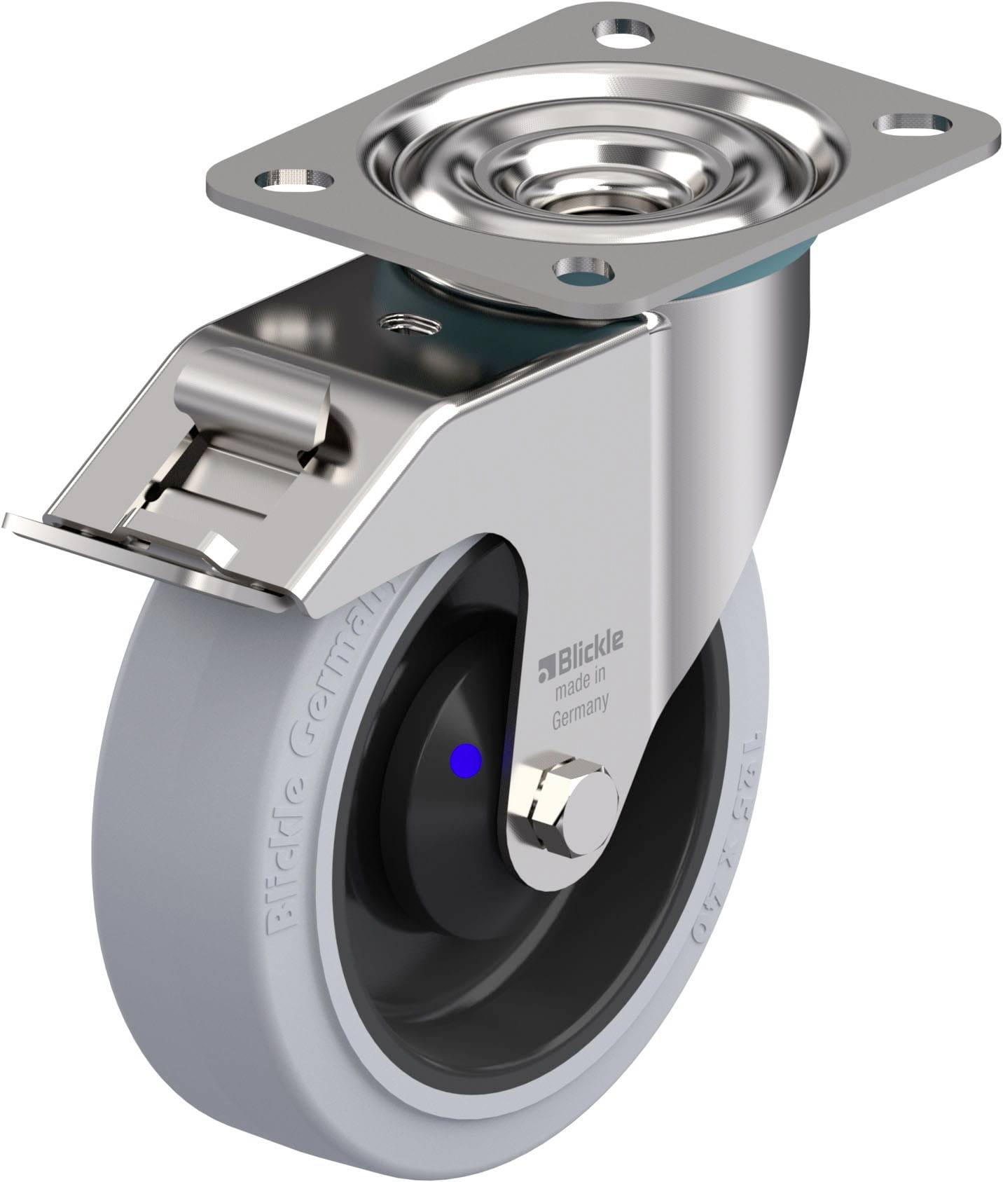 Blickle 942085 LEX-POEV 125XKA-FI-SG-GKN Rozsdamentes acél forgógörgő KerékØ: 125 mm Teherbírás (max.): 150 kg 1 db
