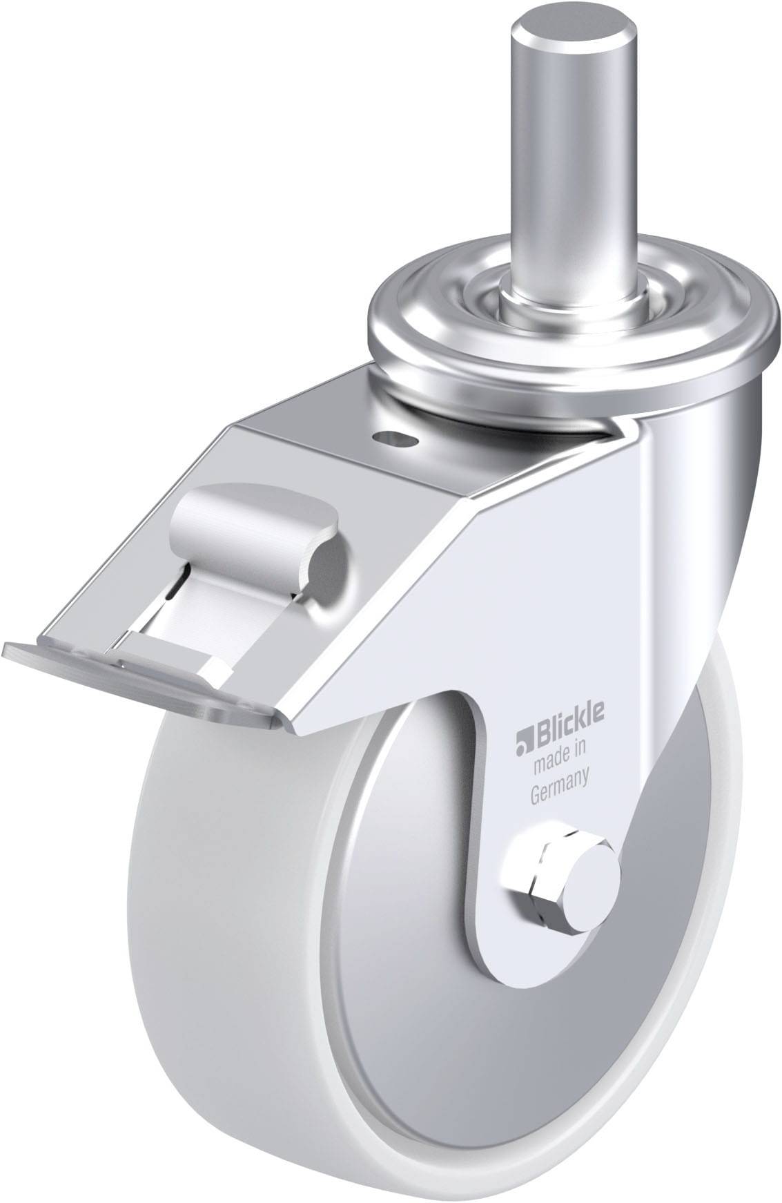 Blickle 749837 LEZ-PO 150G-27-FI-FA Acéllemez forgógörgő KerékØ: 150 mm Teherbírás (max.): 300 kg 1 db