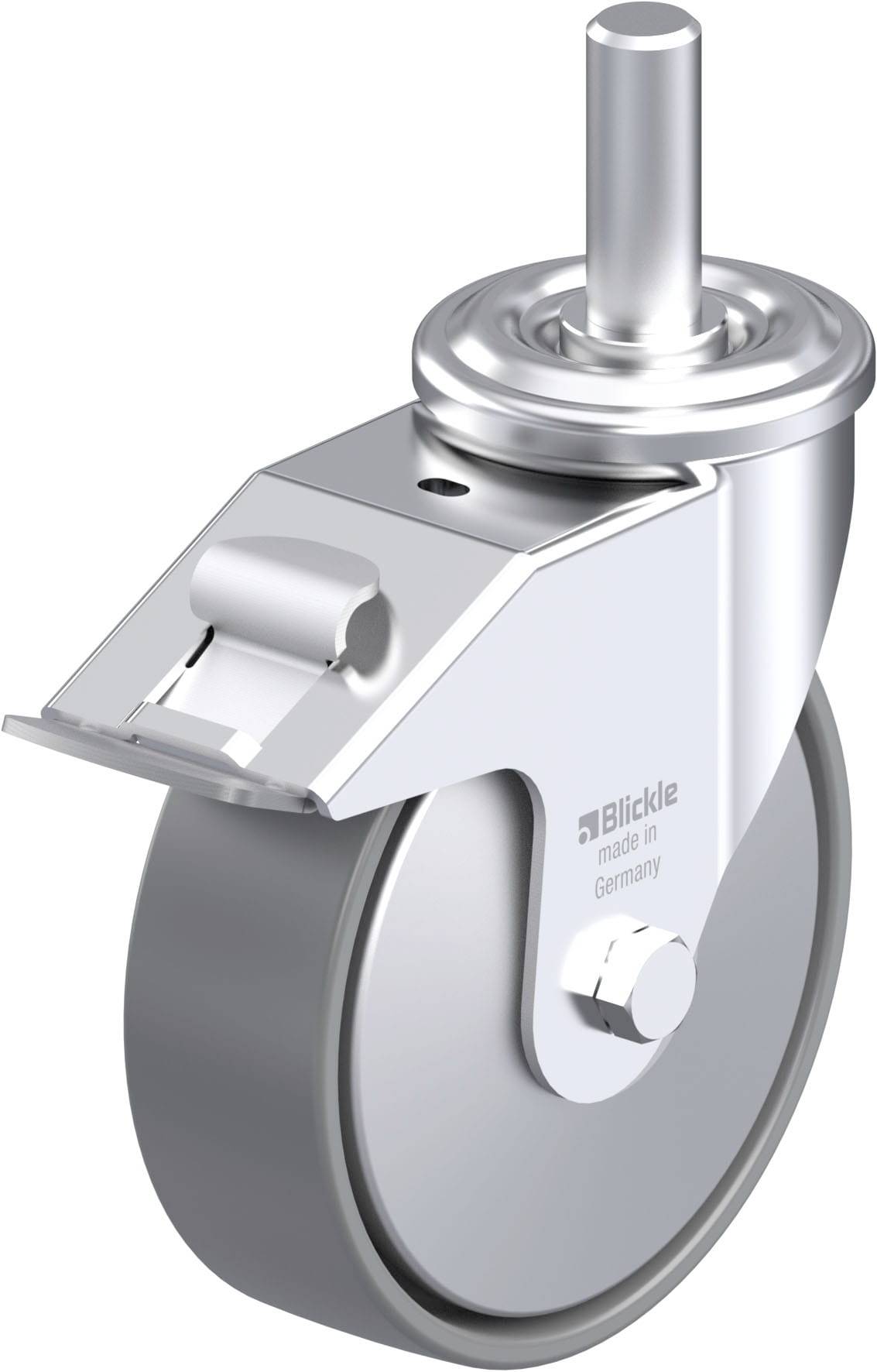 Blickle 946669 LEZ-PO 160G-22-FI-ELS-FA Acéllemez forgógörgő KerékØ: 160 mm Teherbírás (max.): 300 kg 1 db