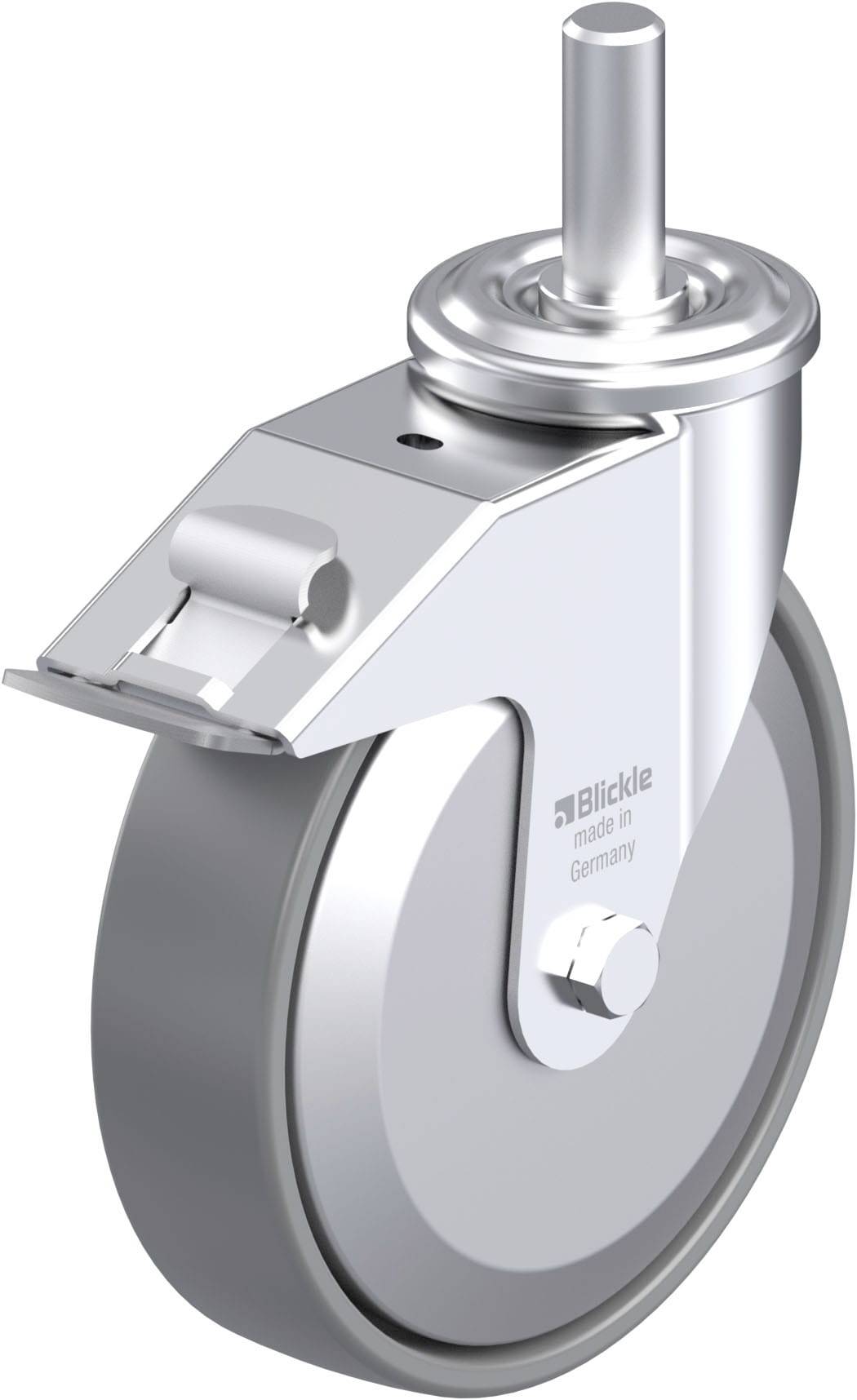 Blickle 946673 LEZ-PO 200G-22-FI-ELS-FA Acéllemez forgógörgő KerékØ: 200 mm Teherbírás (max.): 300 kg 1 db