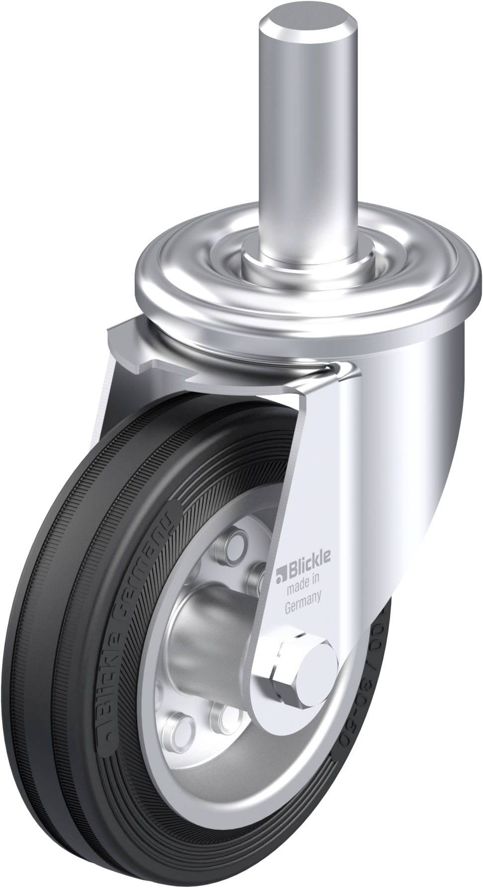 Blickle 576546 LEZ-VE 100R Acéllemez forgógörgő KerékØ: 100 mm Teherbírás (max.): 70 kg 1 db