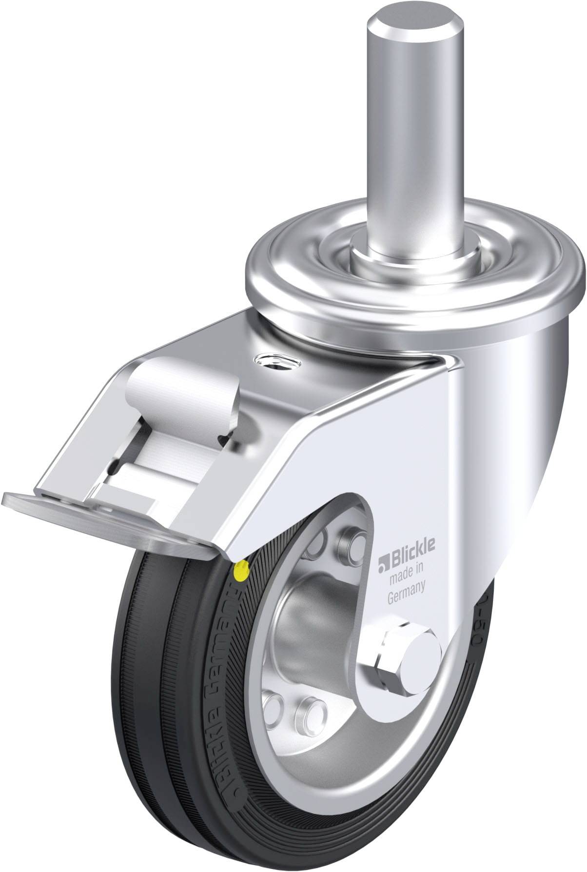Blickle 678904 LEZ-VE 100R-FI-EL Acéllemez forgógörgő KerékØ: 100 mm Teherbírás (max.): 70 kg 1 db