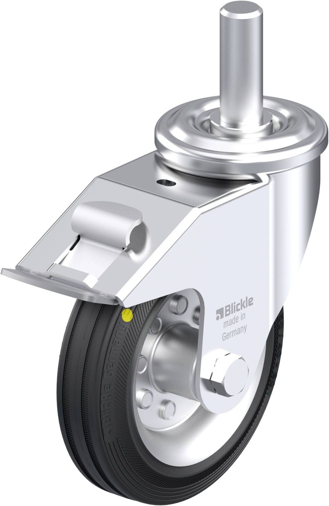 Blickle 739163 LEZ-VE 150R-22-FI-EL Acéllemez forgógörgő KerékØ: 150 mm Teherbírás (max.): 135 kg 1 db