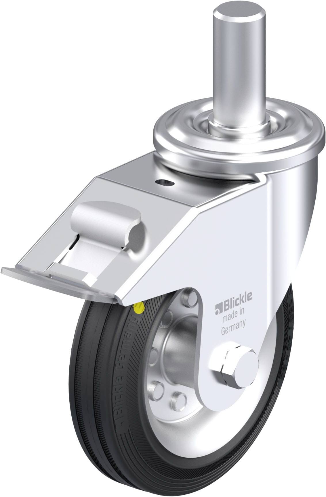 Blickle 749863 LEZ-VE 150R-27-FI-EL Acéllemez forgógörgő KerékØ: 150 mm Teherbírás (max.): 135 kg 1 db