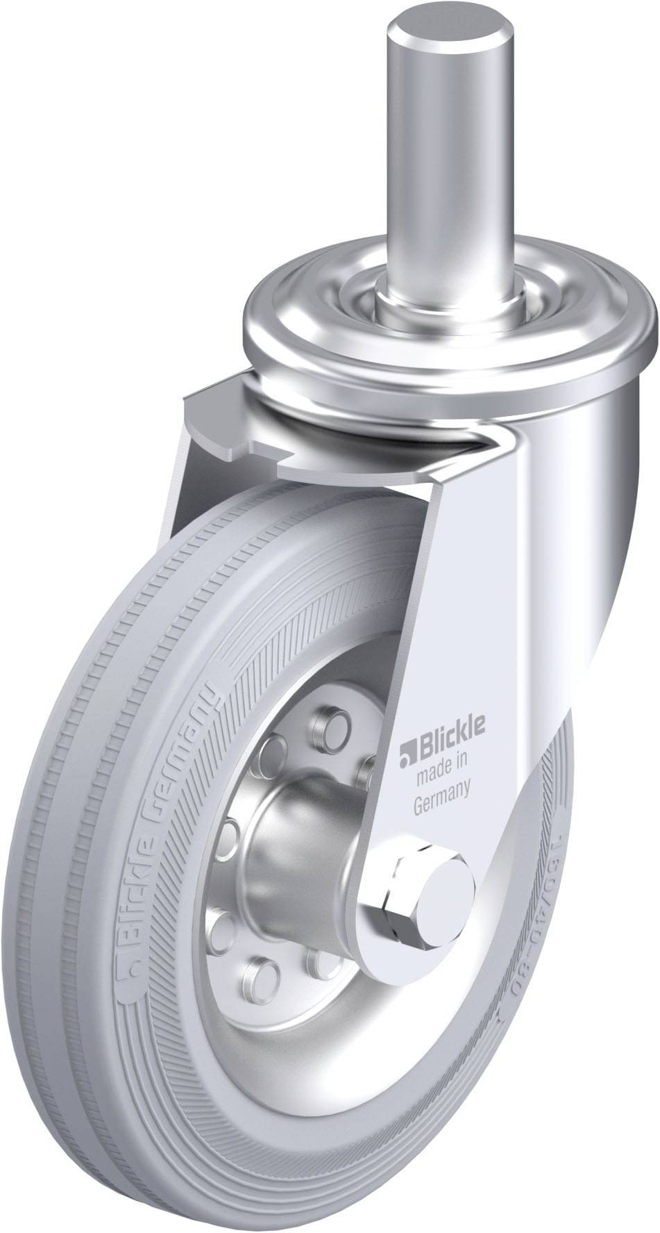 Blickle 646851 LEZ-VE 160R-27-SG Acéllemez forgógörgő KerékØ: 160 mm Teherbírás (max.): 135 kg 1 db