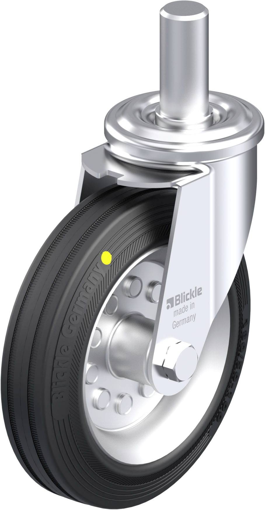 Blickle 749888 LEZ-VE 180R-27-EL Acéllemez forgógörgő KerékØ: 180 mm Teherbírás (max.): 170 kg 1 db