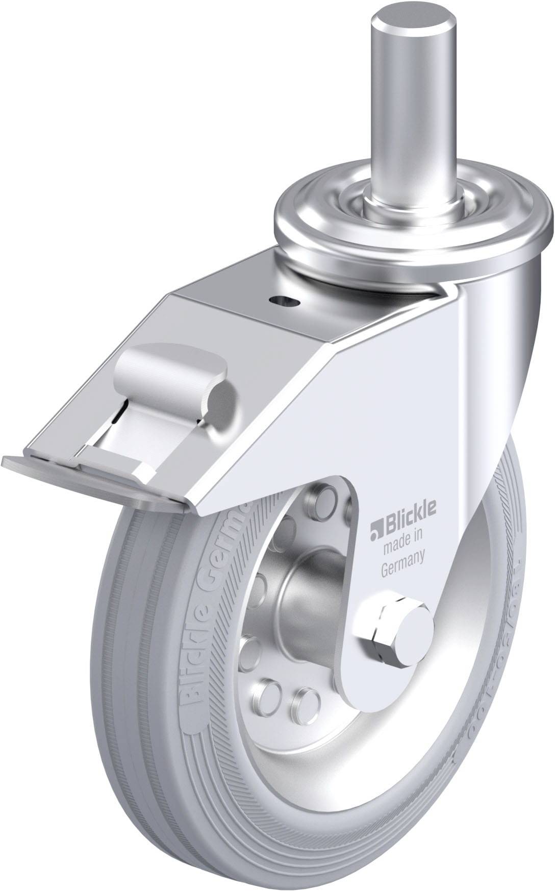 Blickle 749894 LEZ-VE 180R-27-FI-SG Acéllemez forgógörgő KerékØ: 180 mm Teherbírás (max.): 170 kg 1 db