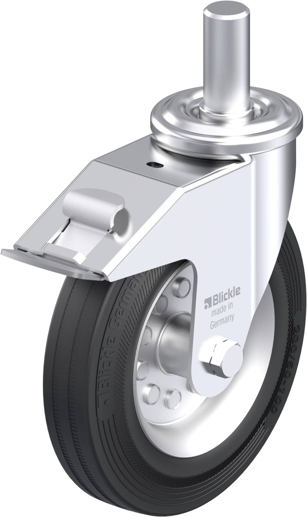 Blickle 576835 LEZ-VE 200R-27-FI Acéllemez forgógörgő KerékØ: 200 mm Teherbírás (max.): 205 kg 1 db
