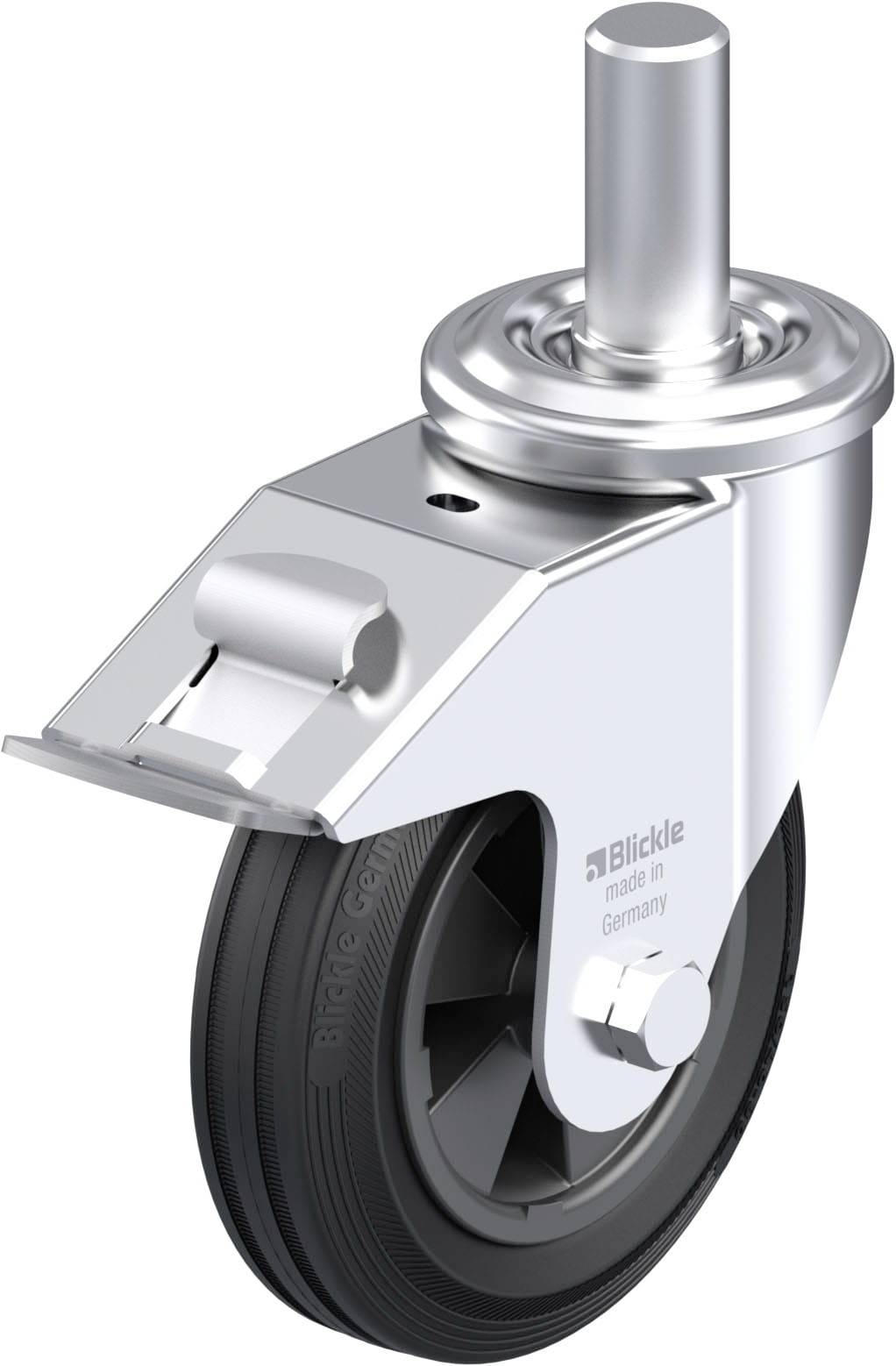 Blickle 577585 LEZ-VPP 150G-27-FI Acéllemez forgógörgő KerékØ: 150 mm Teherbírás (max.): 135 kg 1 db