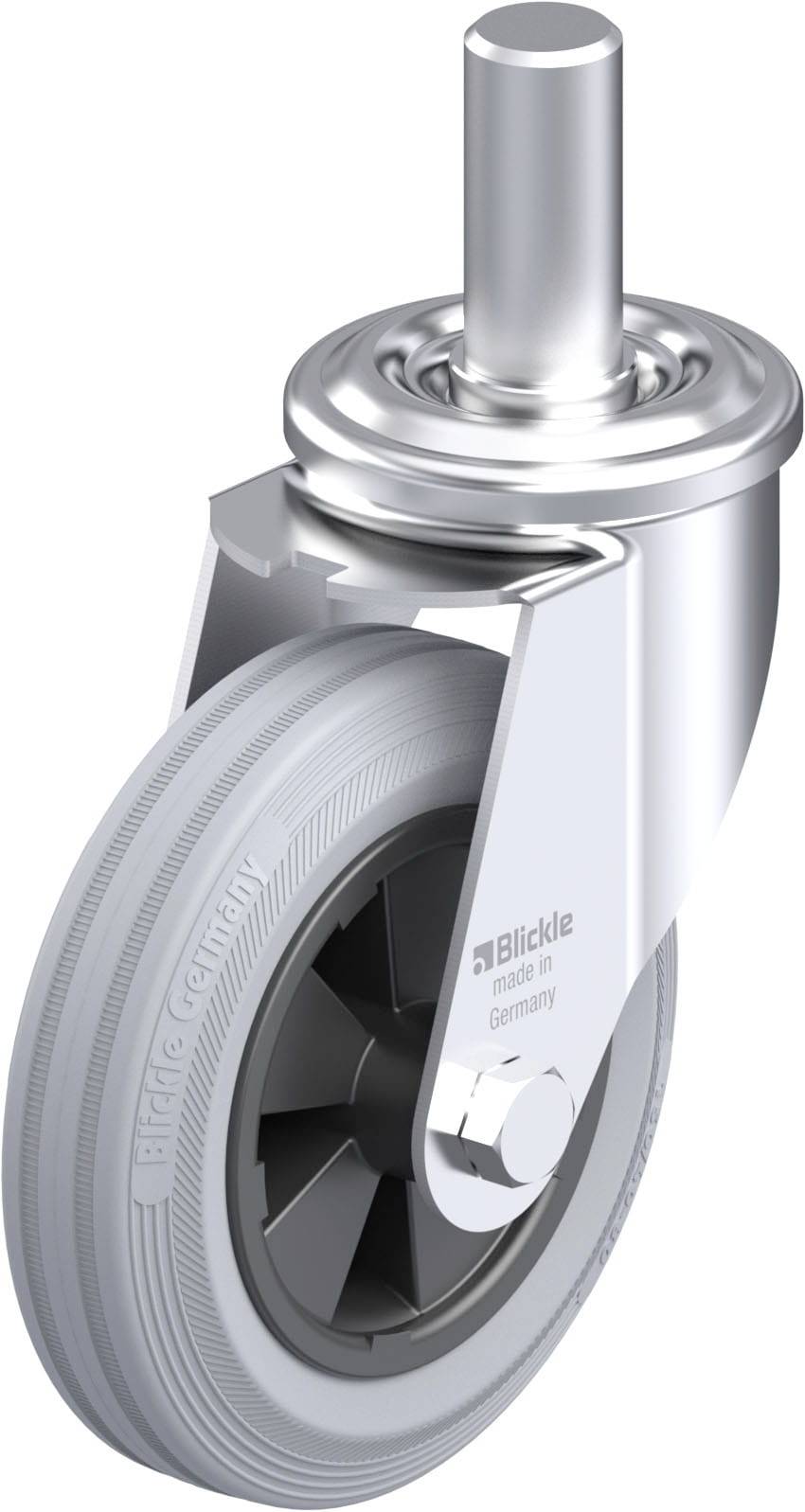 Blickle 742551 LEZ-VPP 150G-27-SG Acéllemez forgógörgő KerékØ: 150 mm Teherbírás (max.): 135 kg 1 db