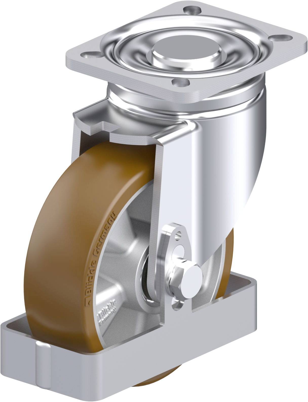 Blickle 939598 LH-ALB 125K-1-FS Acéllemez forgógörgő KerékØ: 125 mm Teherbírás (max.): 550 kg 1 db
