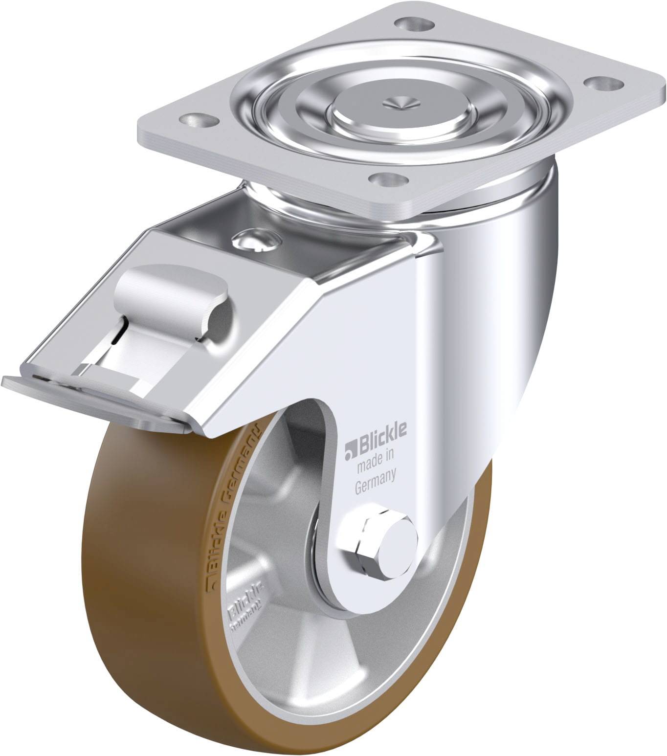 Blickle 917980 LH-ALB 150K-FI Acéllemez forgógörgő KerékØ: 150 mm Teherbírás (max.): 650 kg 1 db
