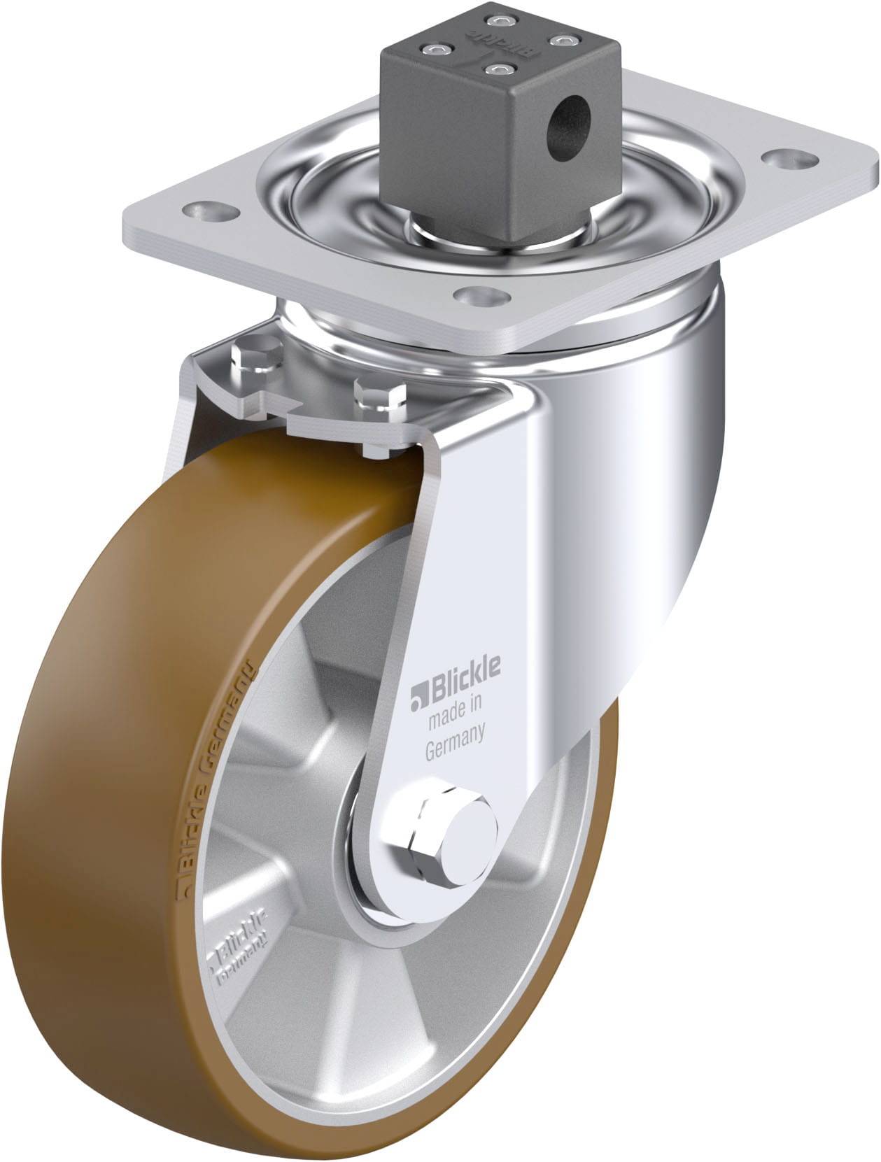 Blickle 917994 LH-ALB 160K-CS13 Acéllemez forgógörgő KerékØ: 160 mm Teherbírás (max.): 750 kg 1 db