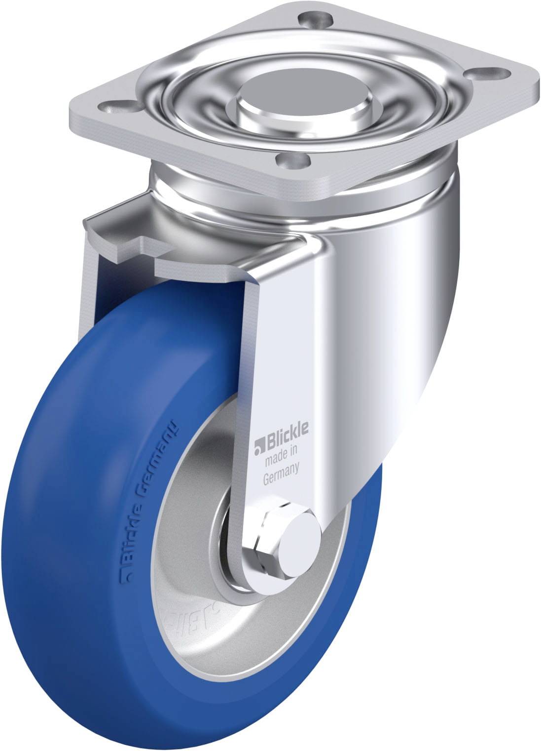 Blickle 936574 LH-ALBS 125K-1-CO Acéllemez forgógörgő KerékØ: 125 mm Teherbírás (max.): 370 kg 1 db