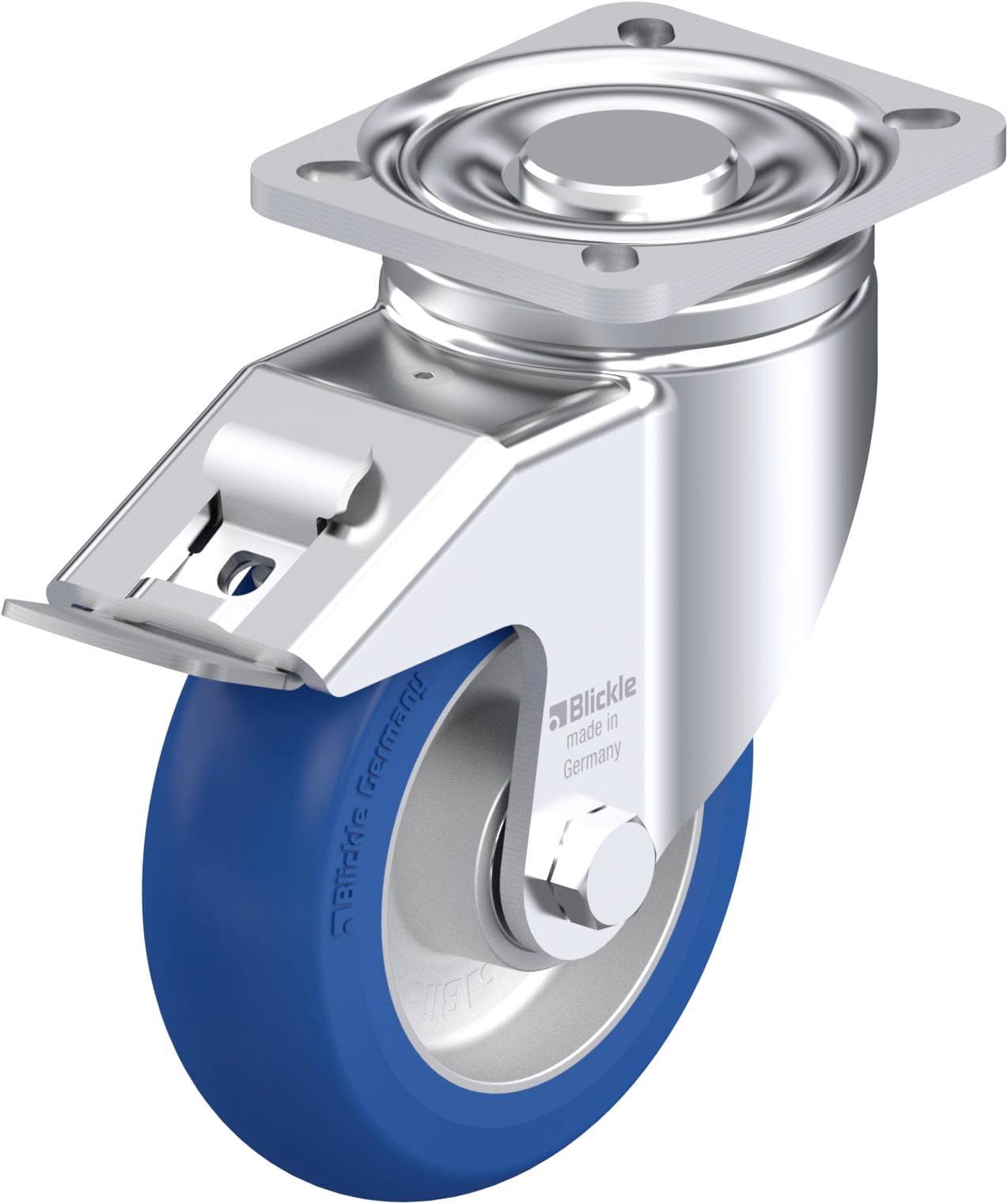 Blickle 868539 LH-ALBS 125K-1-FI-CO Acéllemez forgógörgő KerékØ: 125 mm Teherbírás (max.): 370 kg 1 db