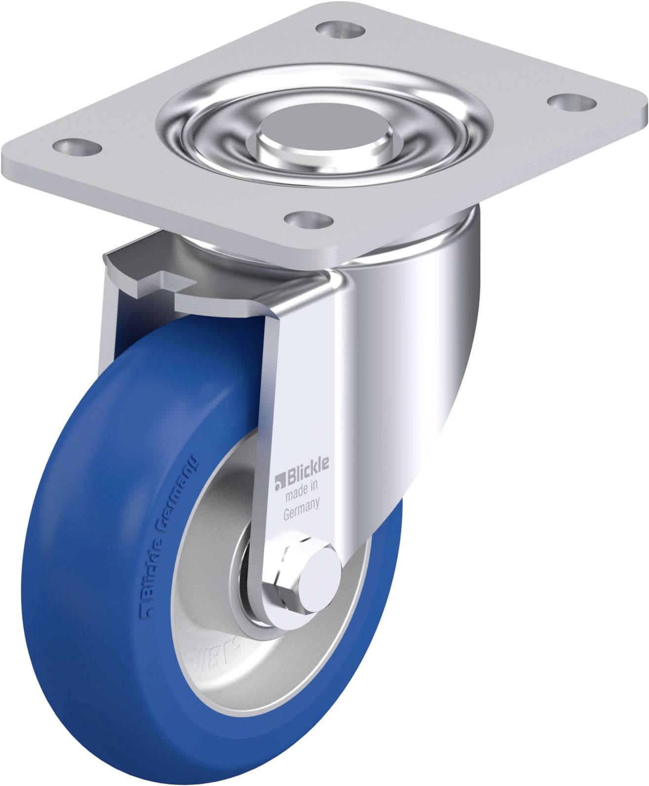 Blickle 879488 LH-ALBS 125K-3-CO Acéllemez forgógörgő KerékØ: 125 mm Teherbírás (max.): 370 kg 1 db
