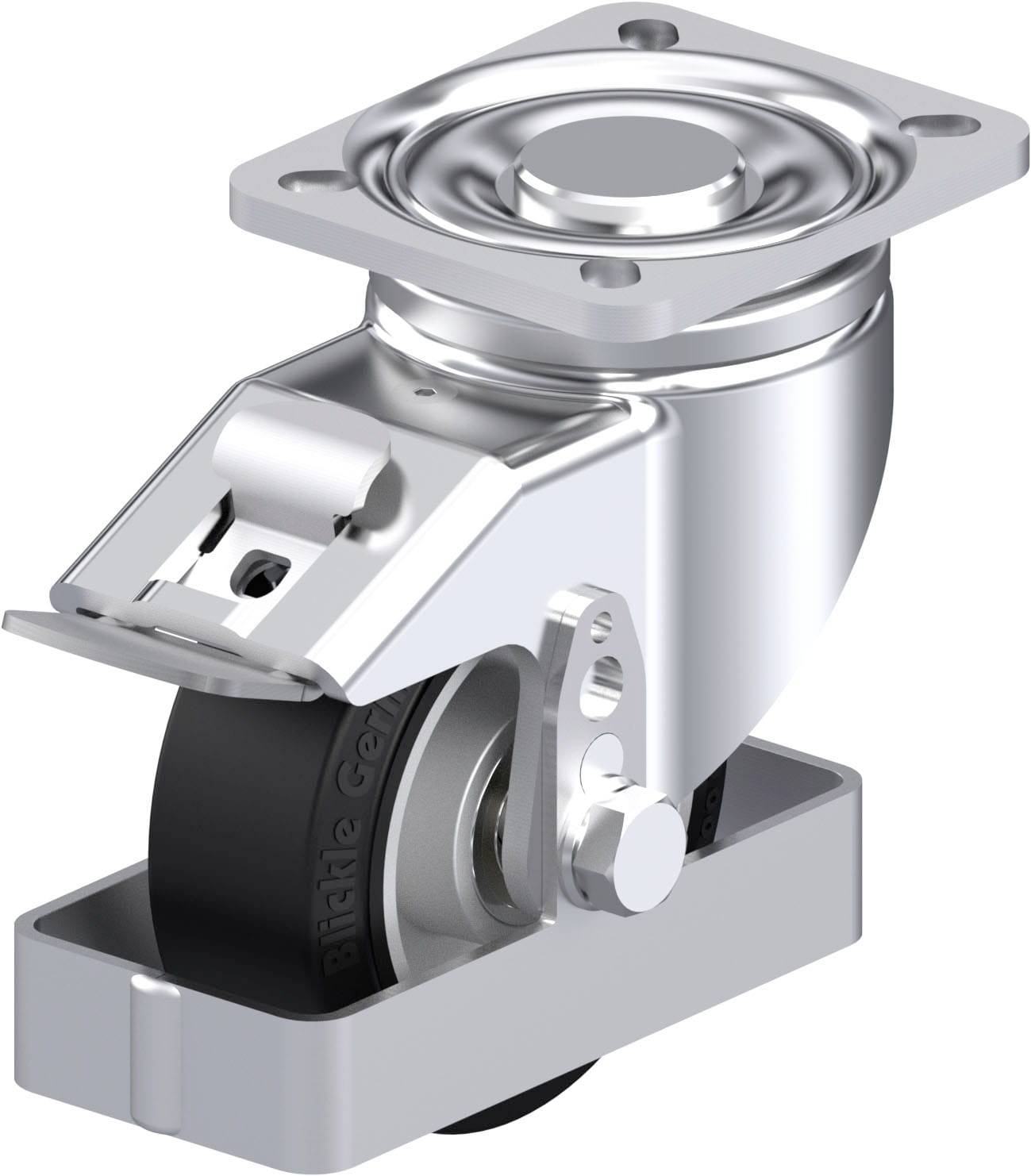 Blickle 938573 LH-ALEV 100K-1-FI-FS Acéllemez forgógörgő KerékØ: 100 mm Teherbírás (max.): 200 kg 1 db