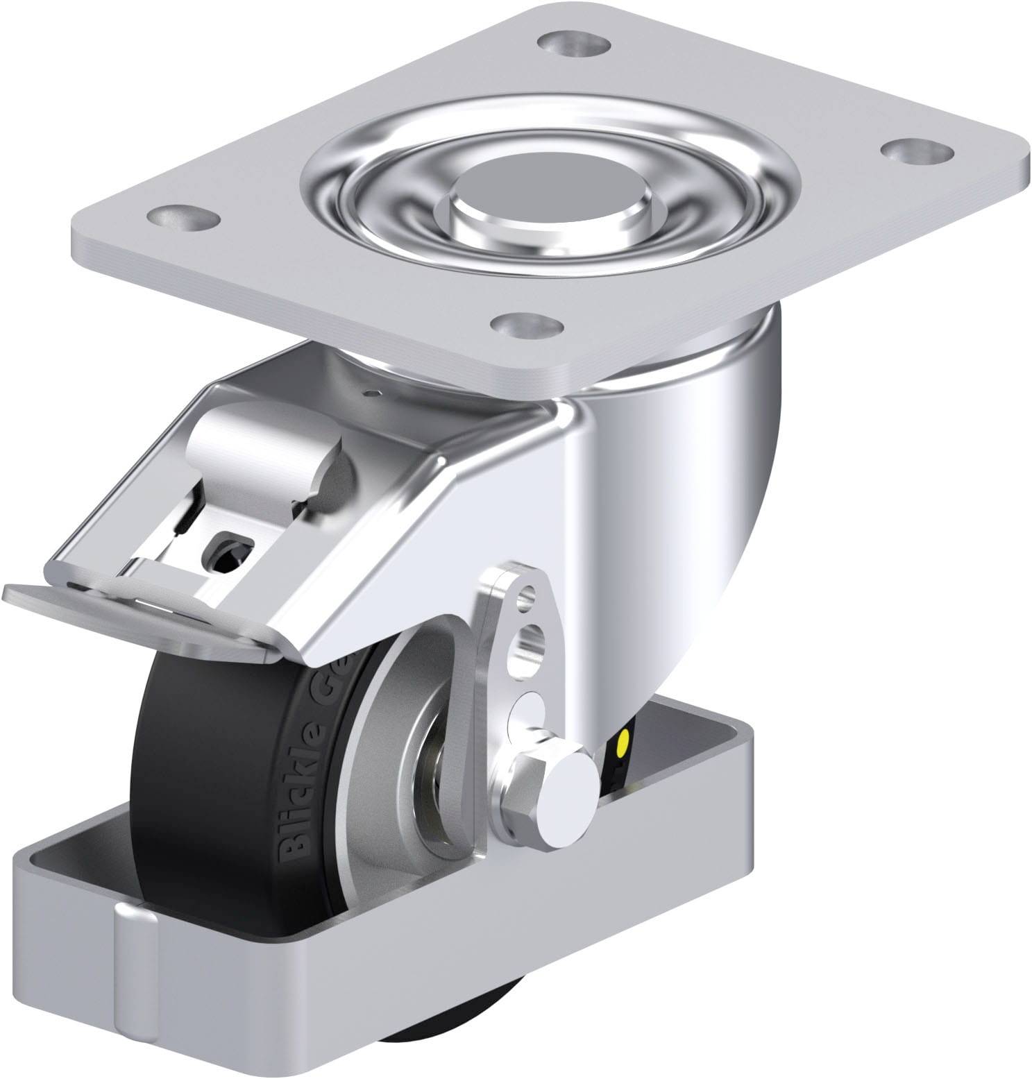 Blickle 938584 LH-ALEV 100K-3-FI-EL-FS Acéllemez forgógörgő KerékØ: 100 mm Teherbírás (max.): 200 kg 1 db